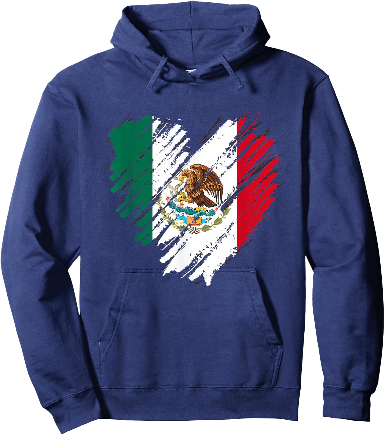 Mexico City Mexican Flag Heart Gift Mexico Hoodie - Hoodie | Navy