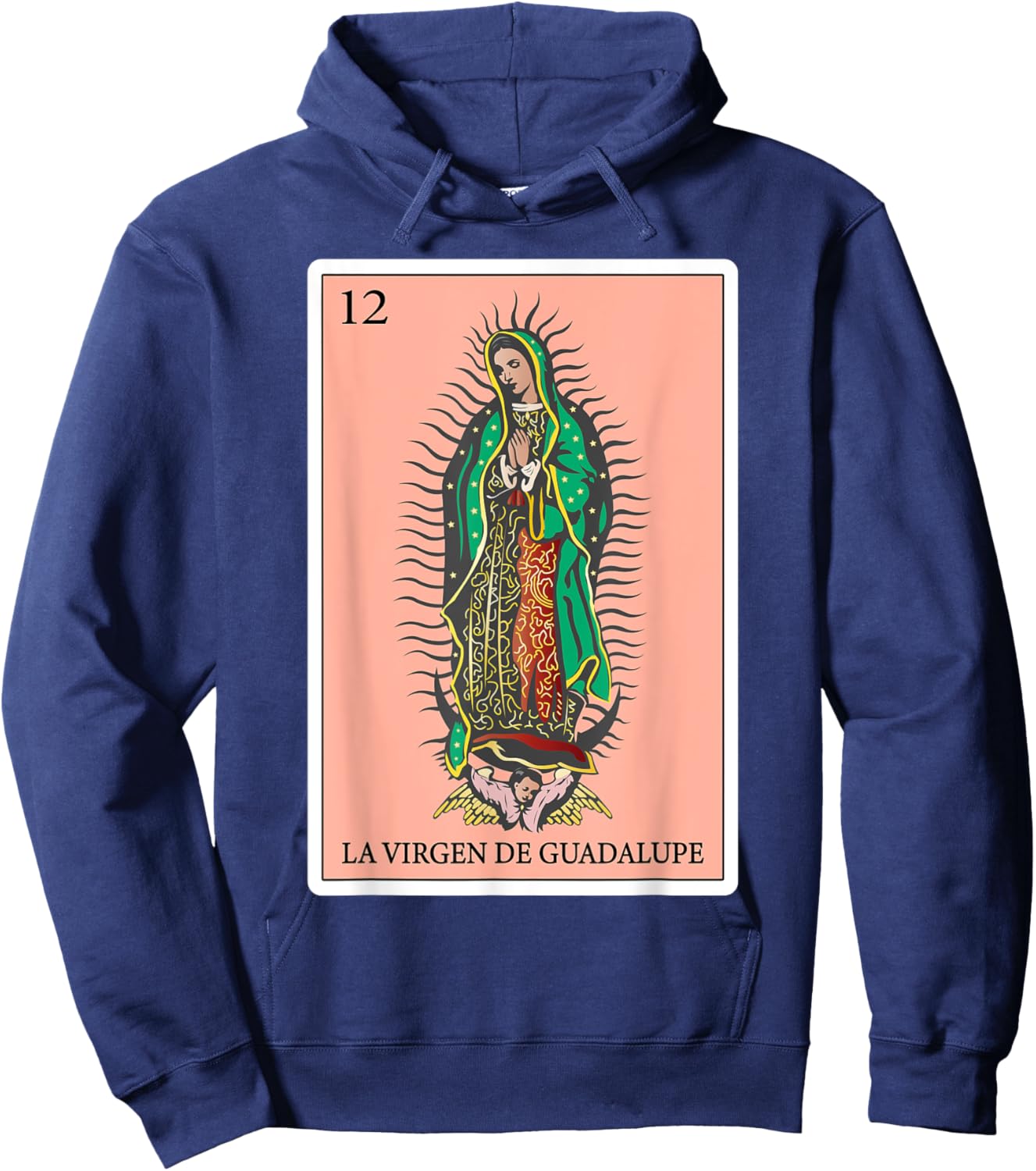 Gifts Spanish-Mexican Bingo Card - La Virgen de Guadalupe Hoodie - Hoodie | Navy