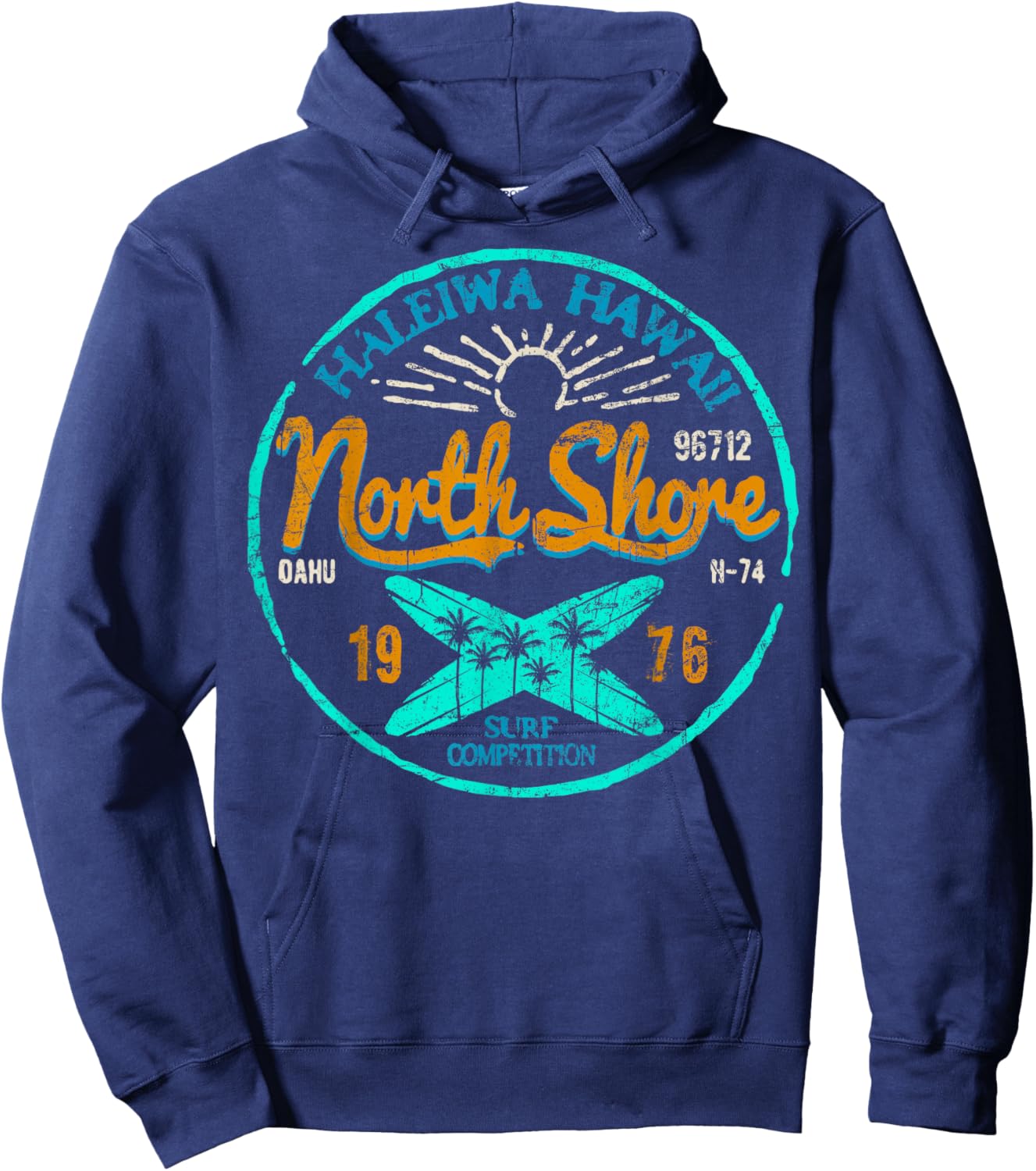 North Shore Hawaii Surfing Haleiwa Oahu Surf Surfer Hoodie - Hoodie | Navy