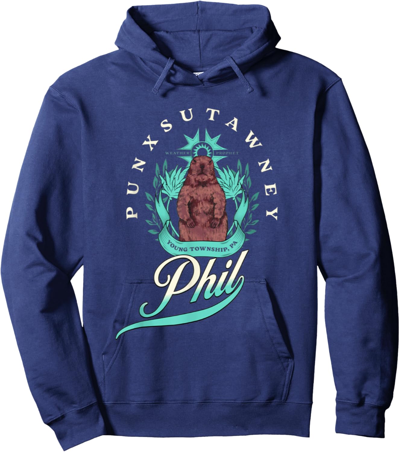 Weather Prophet Punxsutawney Phil GroundHog Day Hoodie - Hoodie | Navy