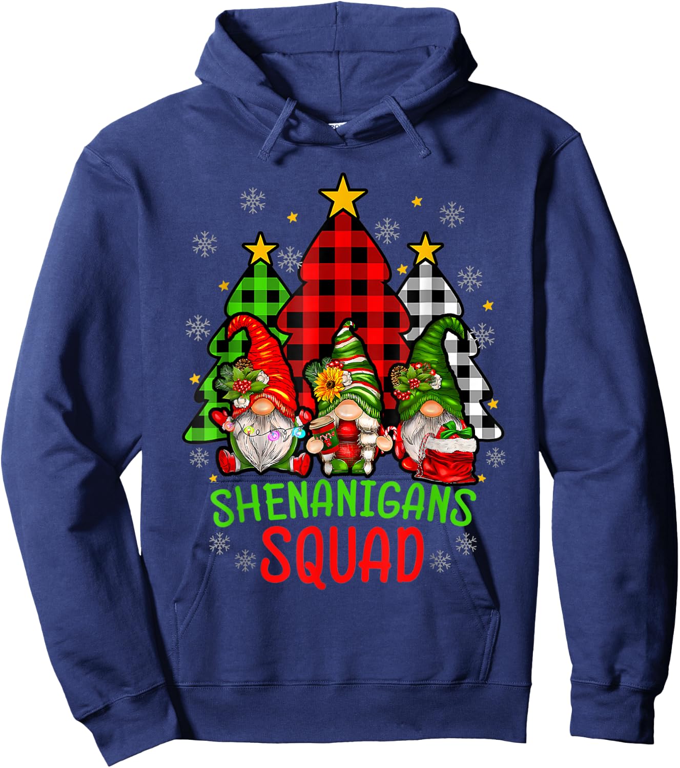 Shenanigans Squad Christmas Gnomes Matching Family Gnome Hoodie - Hoodie | Navy
