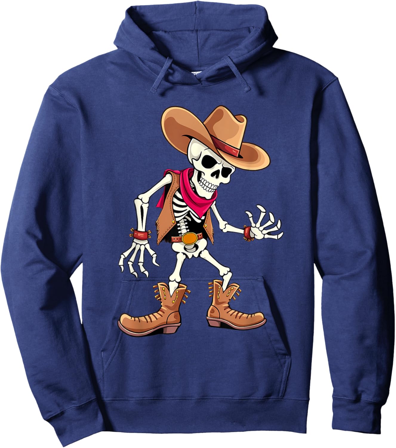 Dabbing Skeleton Cowboy Halloween Costume kids boys men Hoodie - Hoodie | Navy