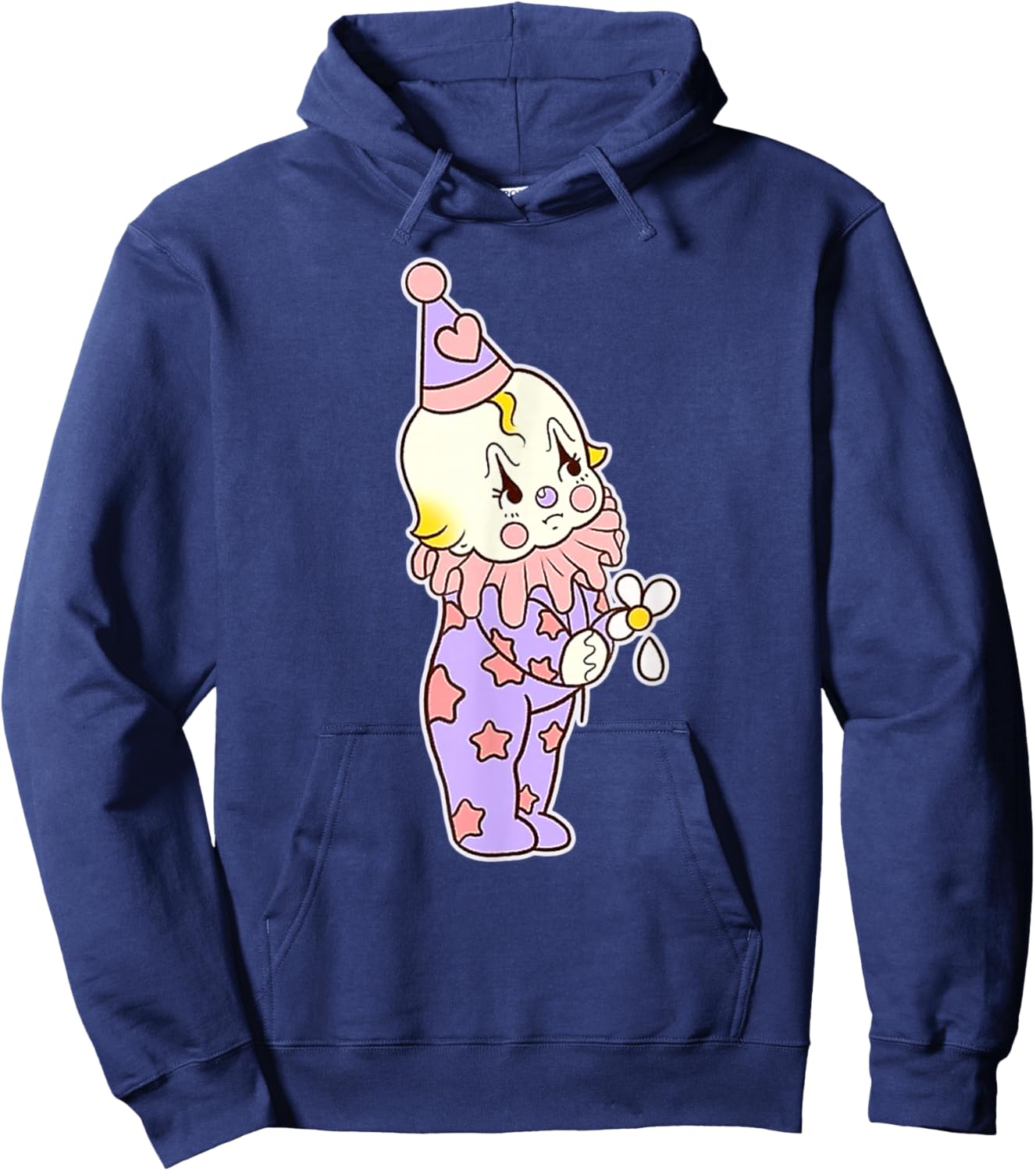 Kewpie Baby Sad Circus Clown Flower Tattoo Flash Hoodie - Hoodie | Navy