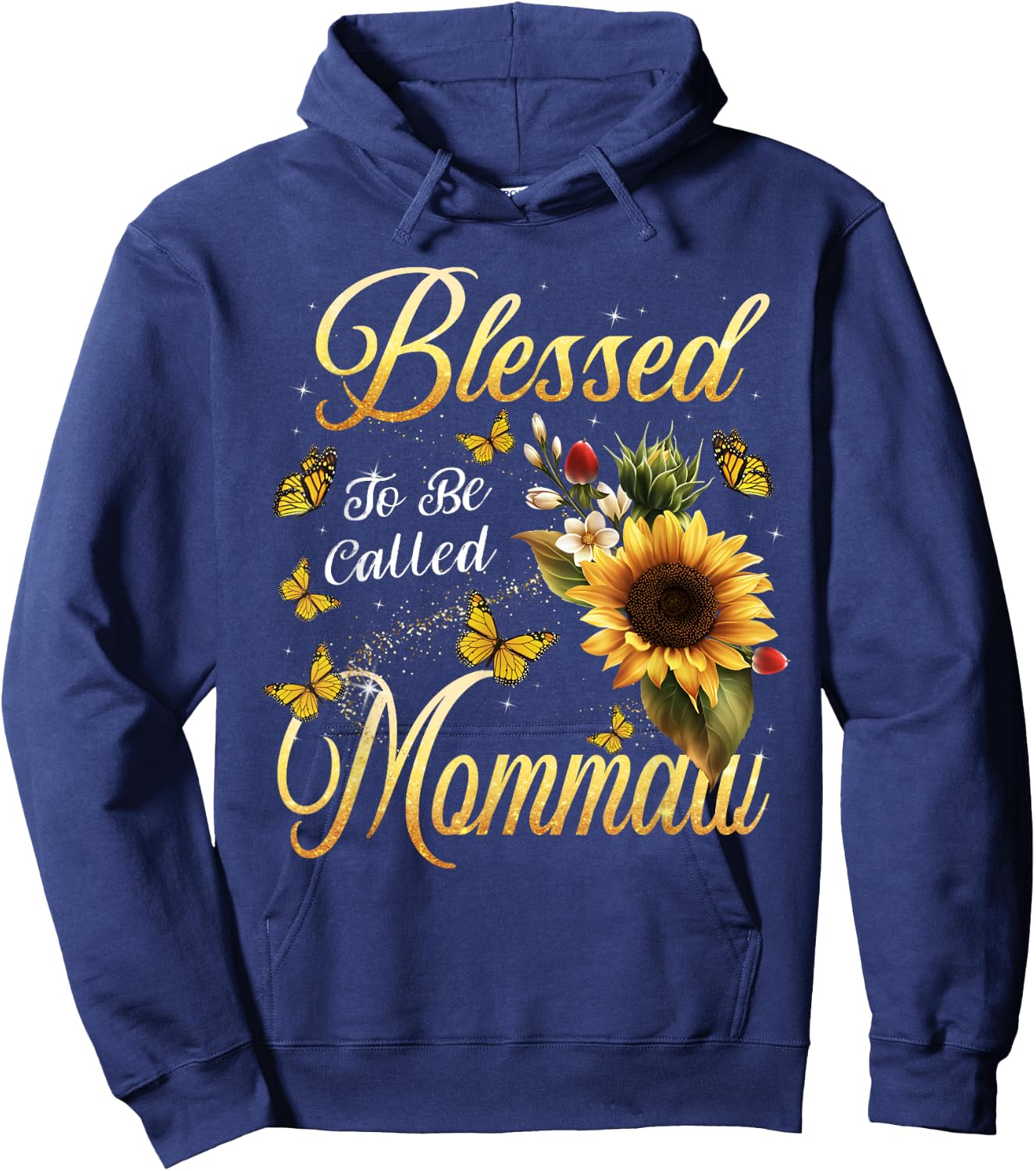 Blessed To Be Called Mommaw Sunflower Christmas Mother's day Hoodie - Hoodie | Navy