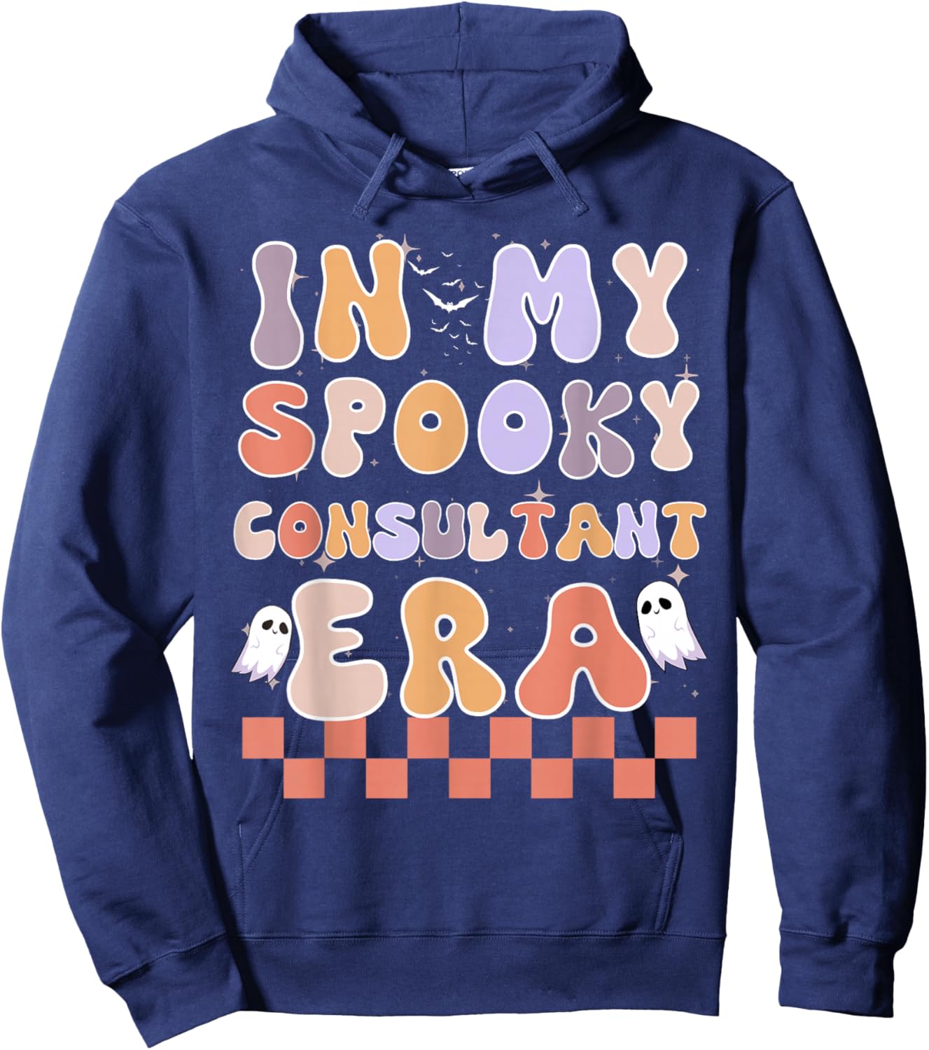 In My Spooky Consultant Era Ghost Halloween Retro Hoodie - Hoodie | Navy