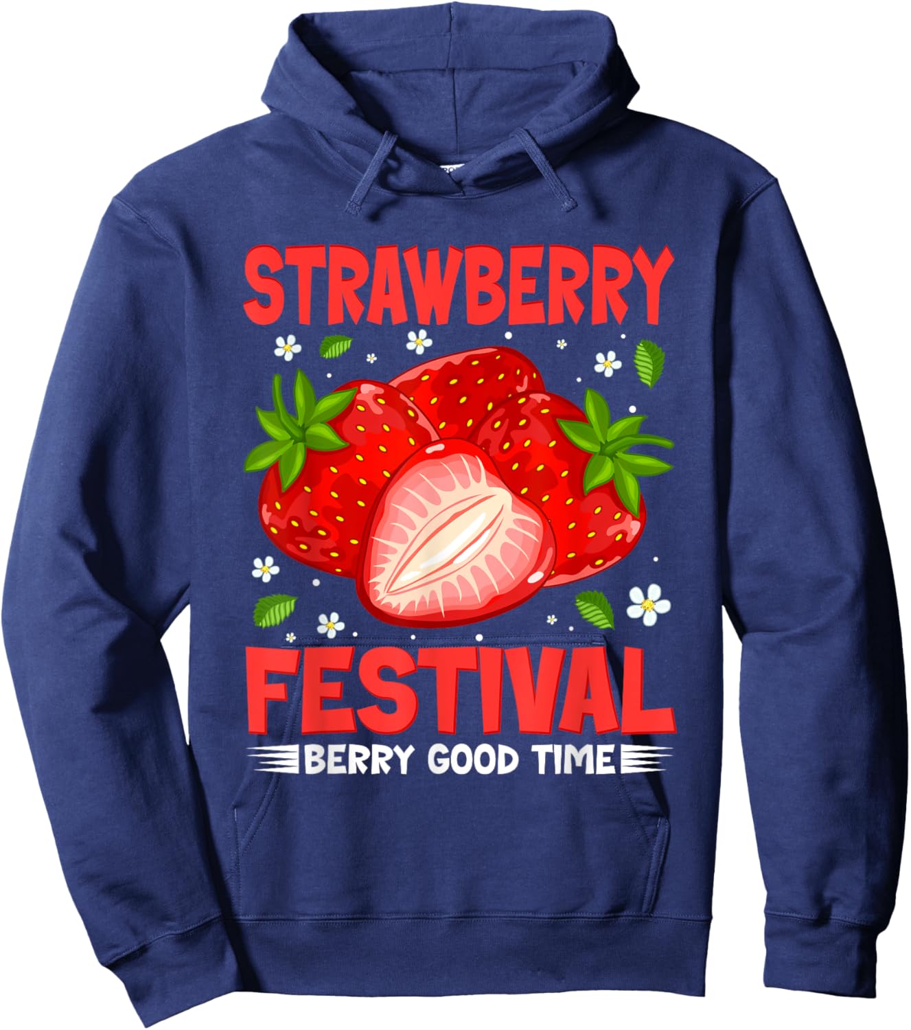 Retro Strawberry Festival Shirt Funny Fruit Lover Fruitarian Hoodie - Hoodie | Navy