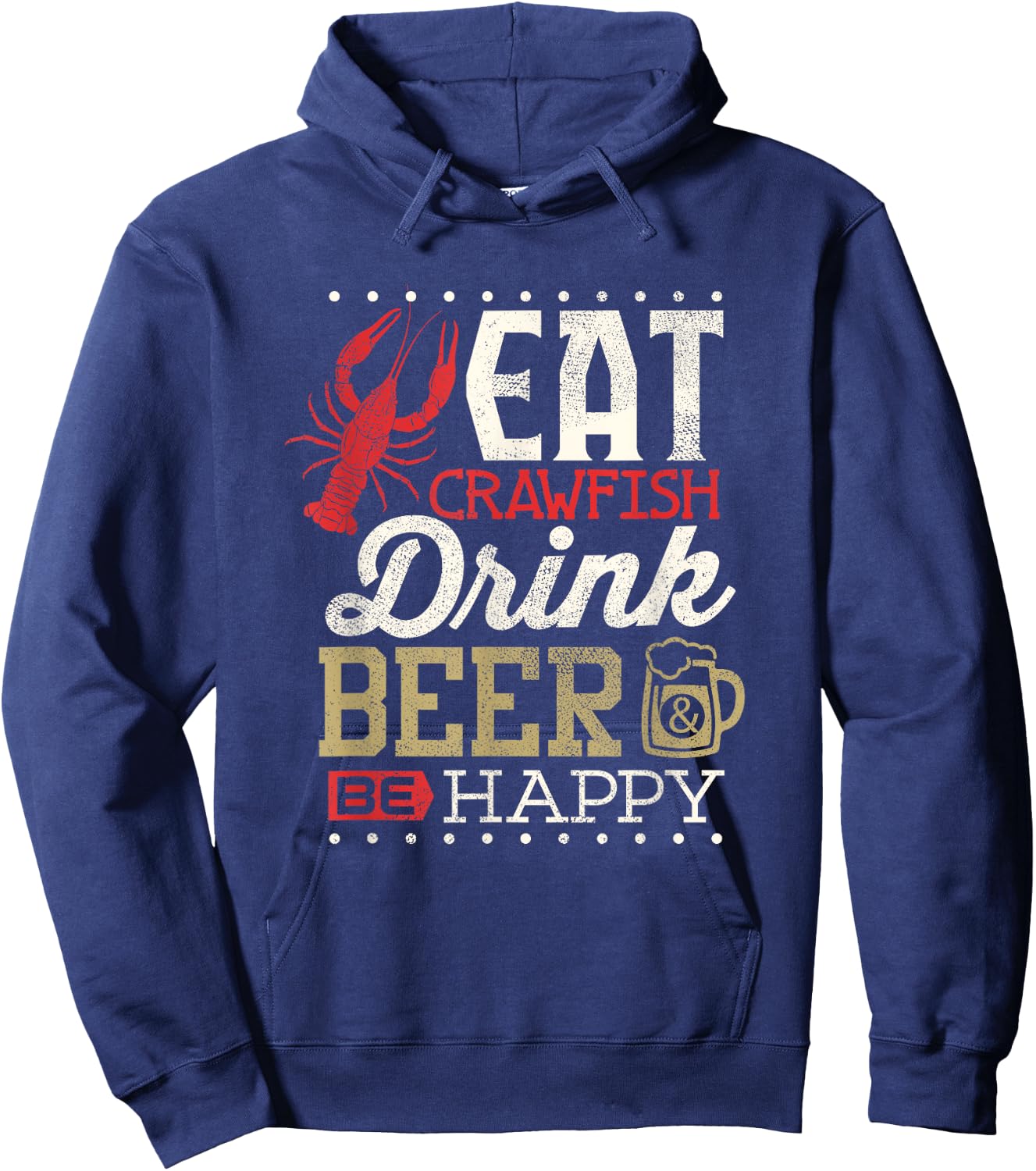 Funny Crawfish Boil Shirt Drink Beer Crayfish Festival Men Hoodie - Hoodie | Navy