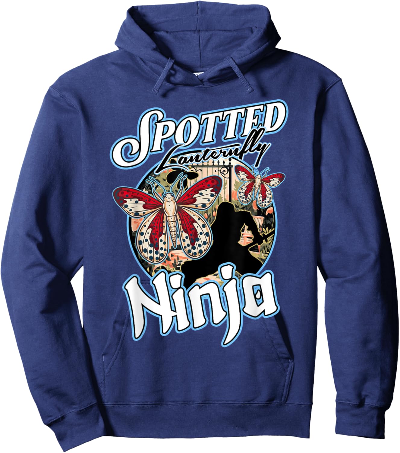 Spotted Lanternfly Trap Ninja Warrior Assassin Lantern Fly Hoodie - Hoodie | Navy