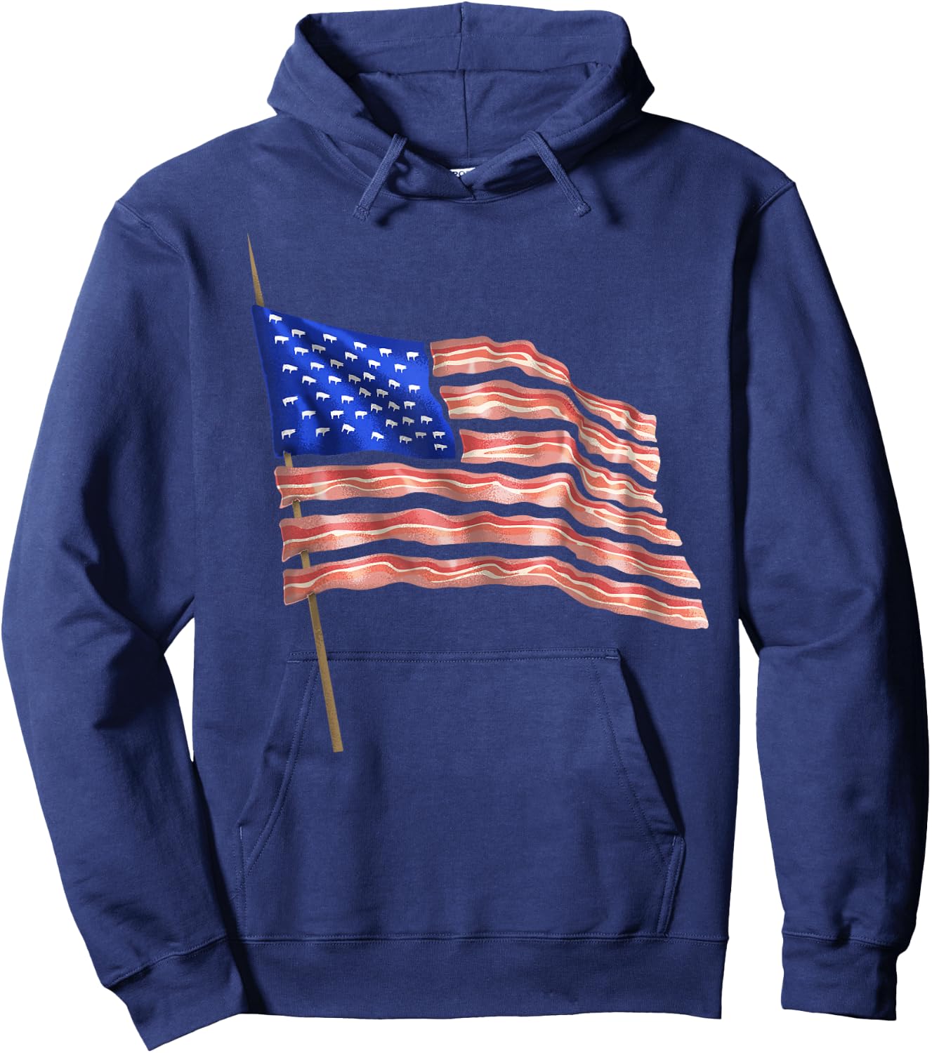 USA Bacon Flag | Cute US Dried Pigs Funny 4th Of July Gift Hoodie - Hoodie | Navy