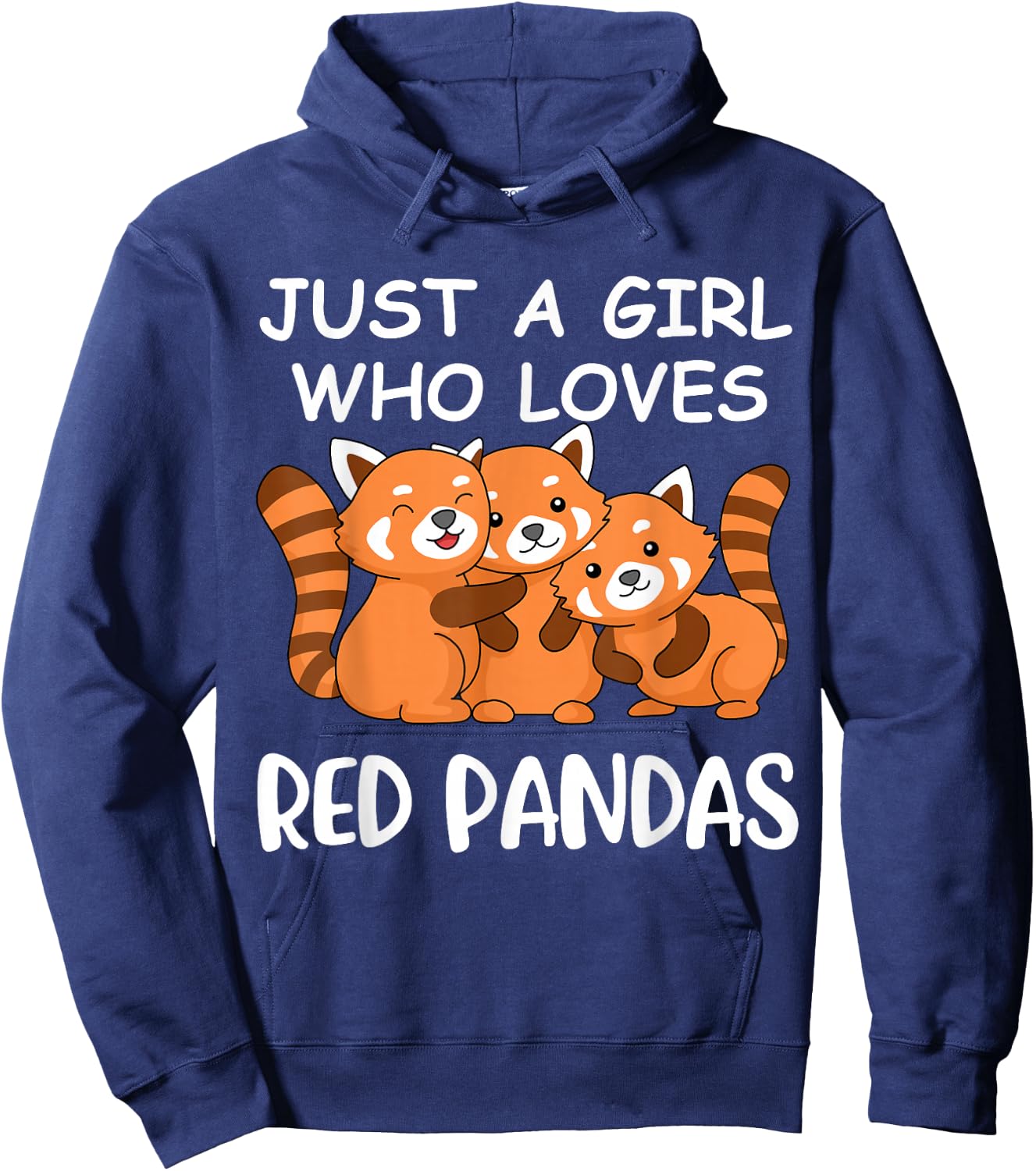 Just A Girl Who Loves Red Pandas Gift Women Kawaii Red Panda Hoodie - Hoodie | Navy