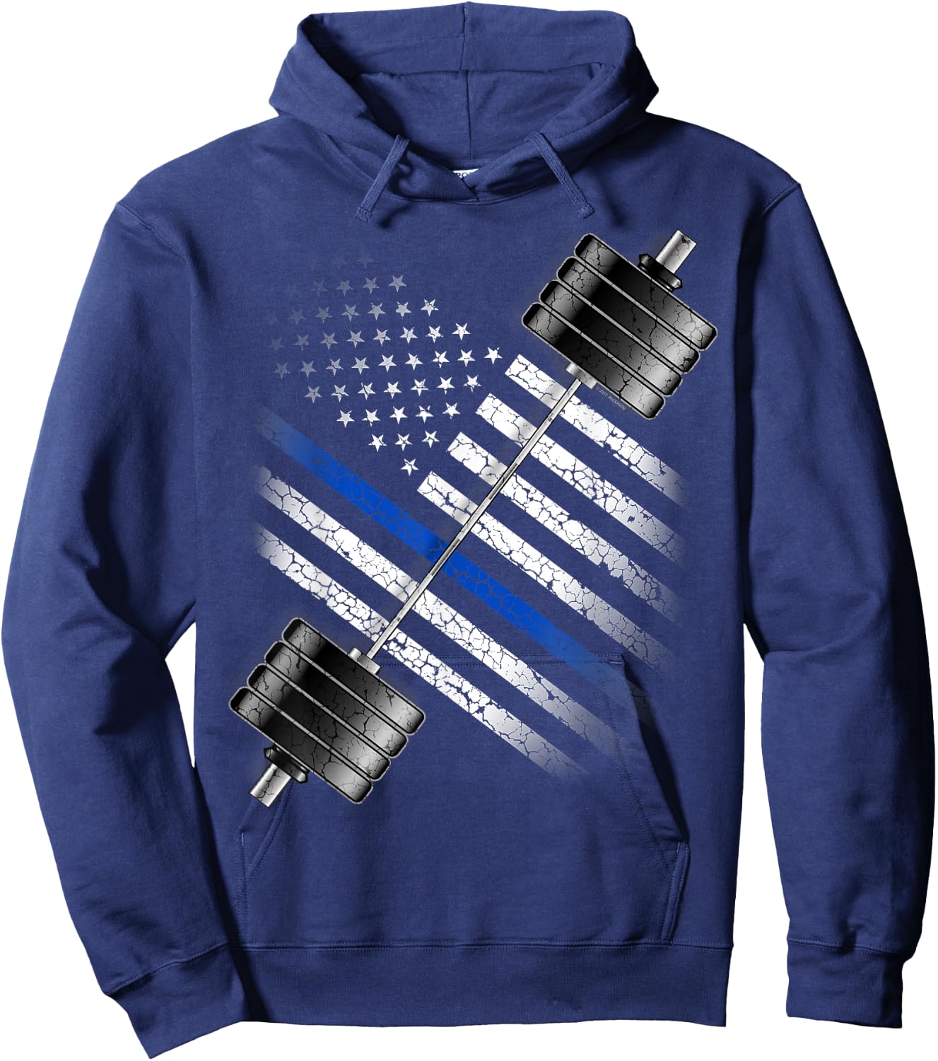 POLICEMAN and LEO POWERLIFTING - THIN BLUE LINE USA FLAG Hoodie - Hoodie | Navy