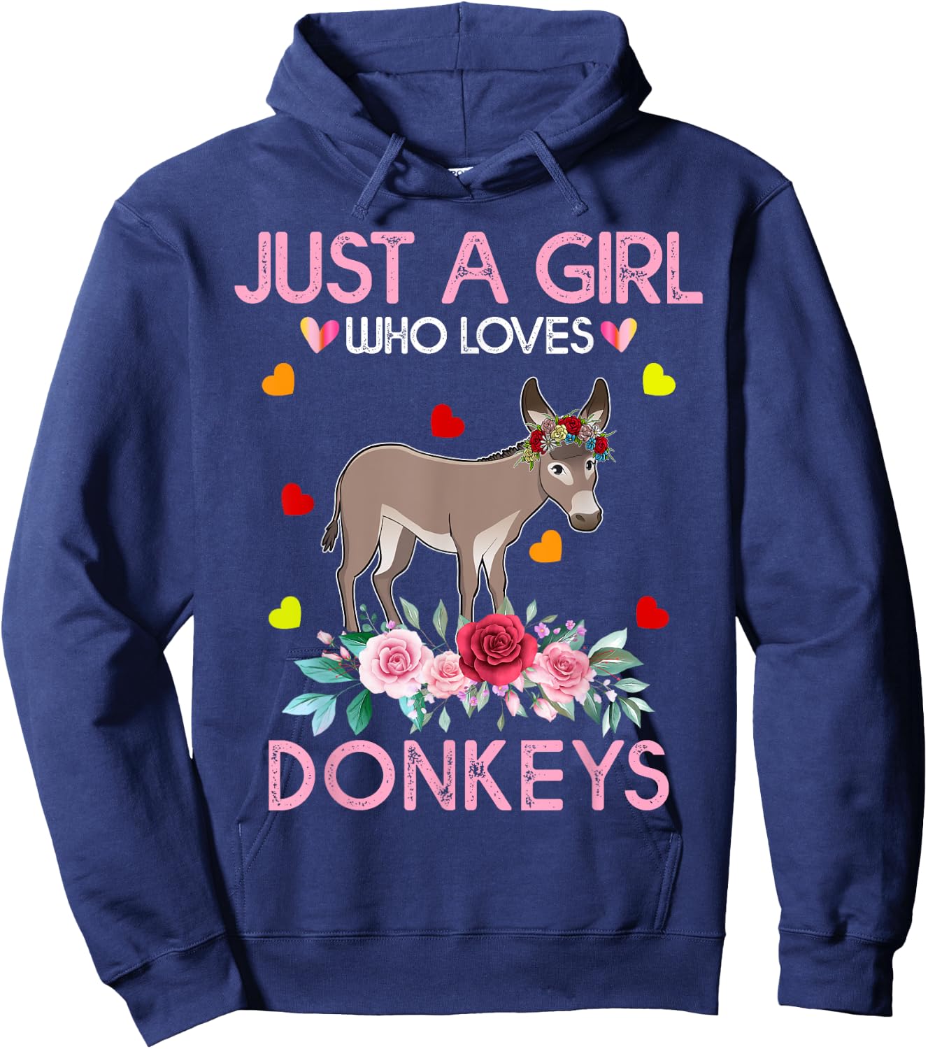 Donkey Kids Gift Just A Girl Who Loves Donkeys Hoodie - Hoodie | Navy