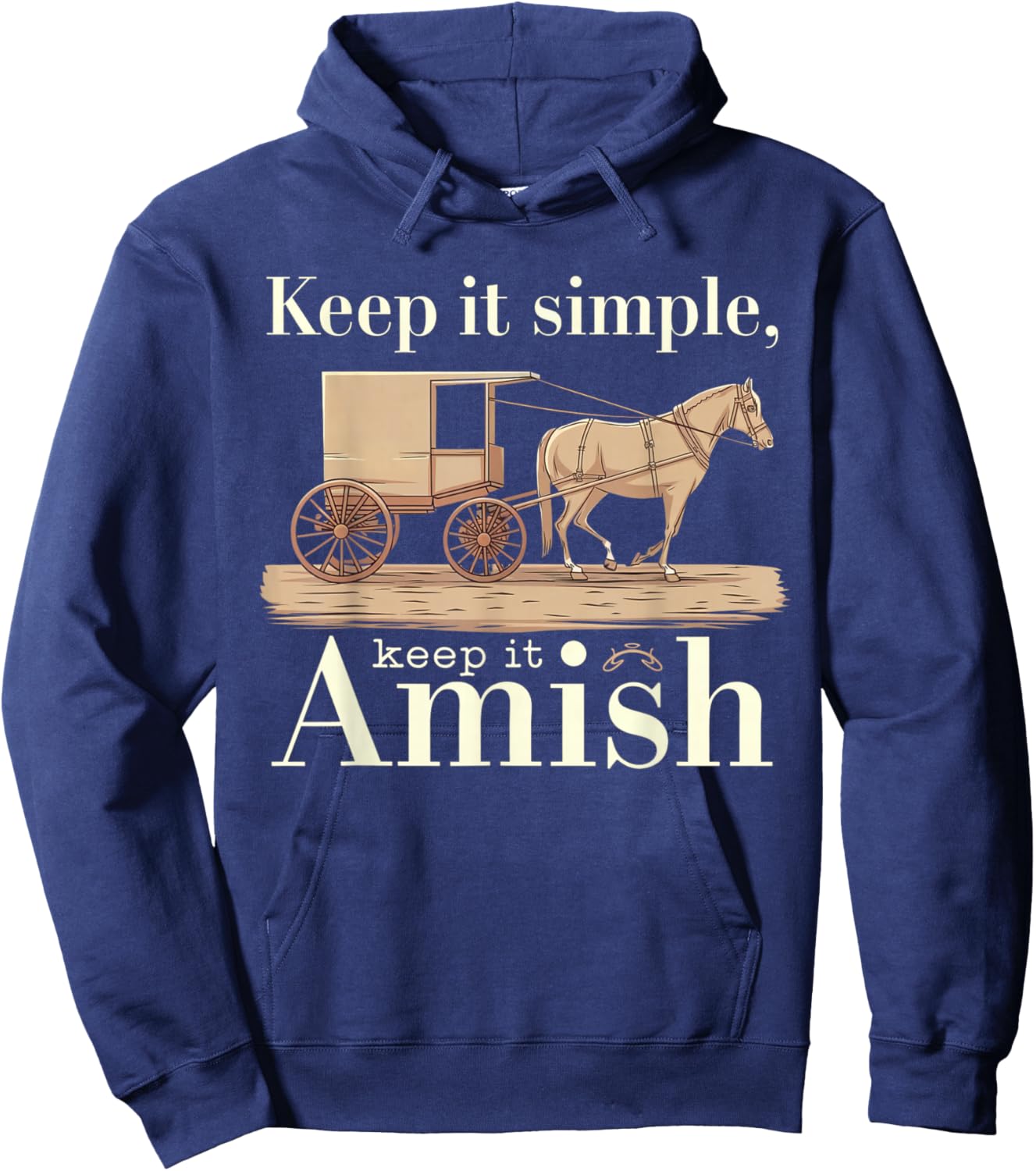 Amish Buggy – Classic Countryside Design Hoodie - Hoodie | Navy