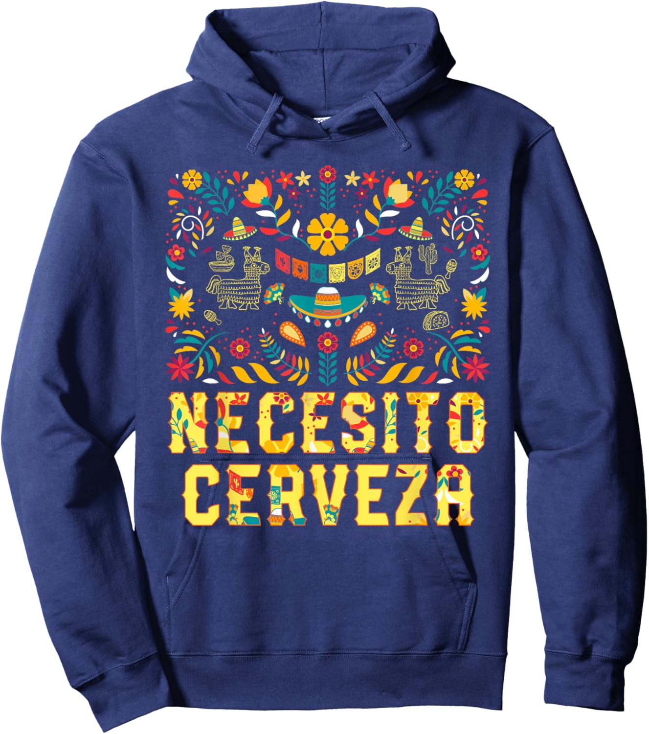Necesito Cerveza Funny Craft Beer Humor Brewer Cinco De Mayo Hoodie - Hoodie | Navy