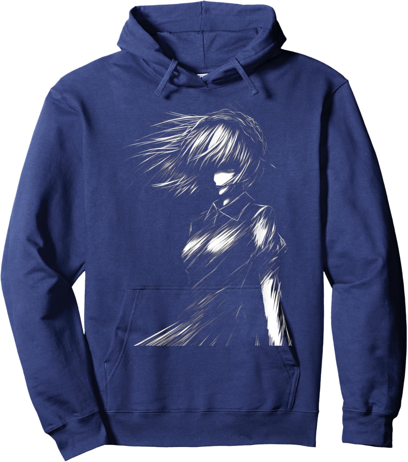 Anime and Sketching Manga Girl with a Cat Anime Lover Hoodie - Hoodie | Navy