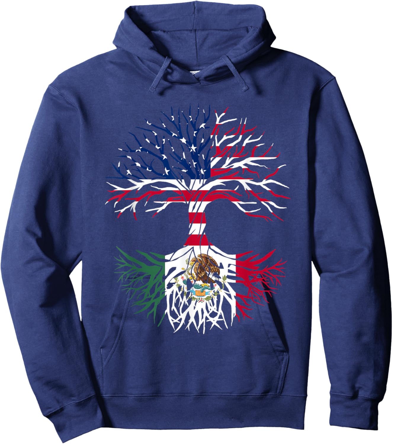 Mexican Roots American Grown Hoodie - Hoodie | Navy