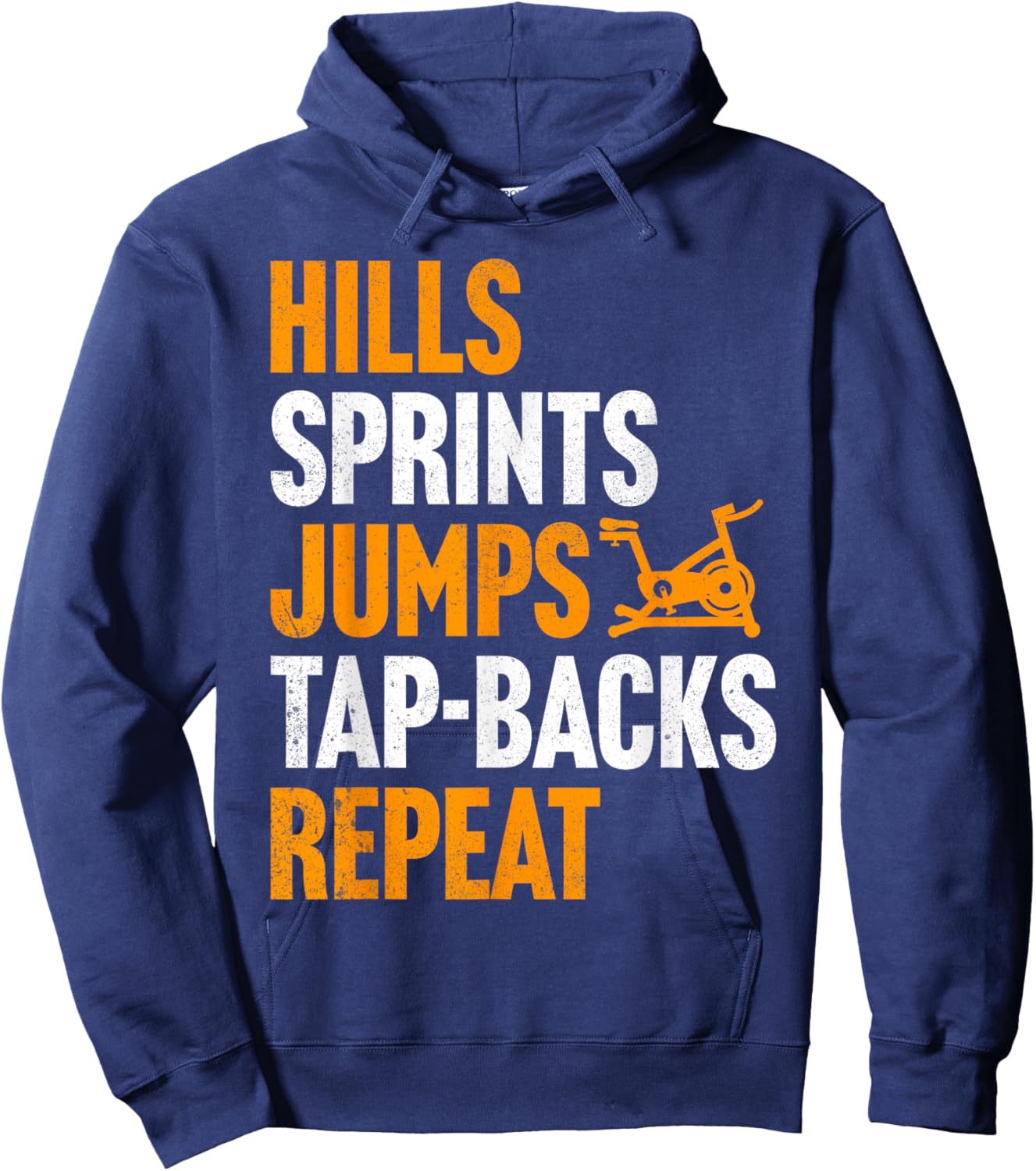 Indoor Cycling Hills Sprints Jumps Tap-Backs Spinning Hoodie - Hoodie | Navy