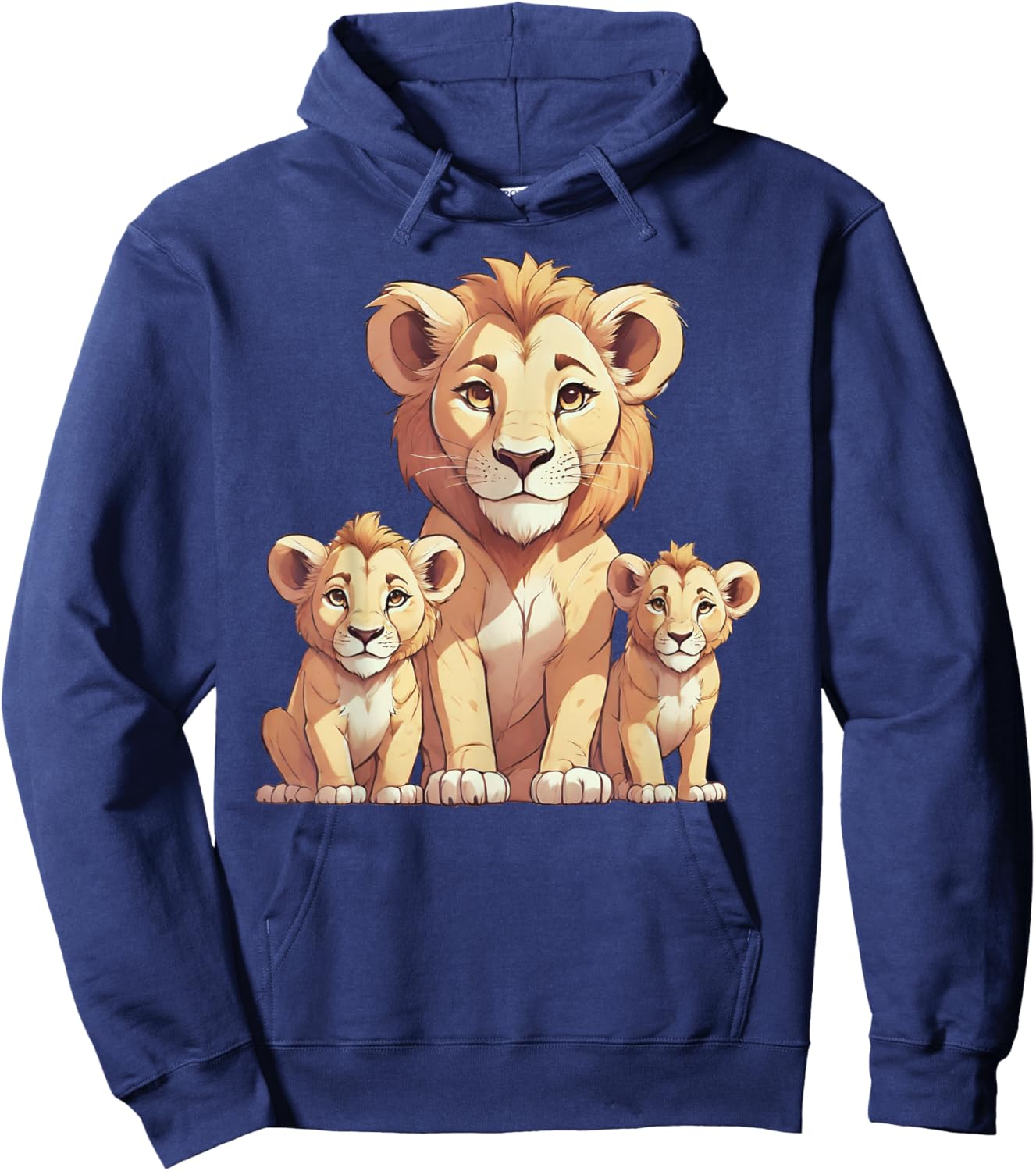 Cute Mama Lion and Cubs Family Mom Mother Gift Women Wife Hoodie - Hoodie | Navy