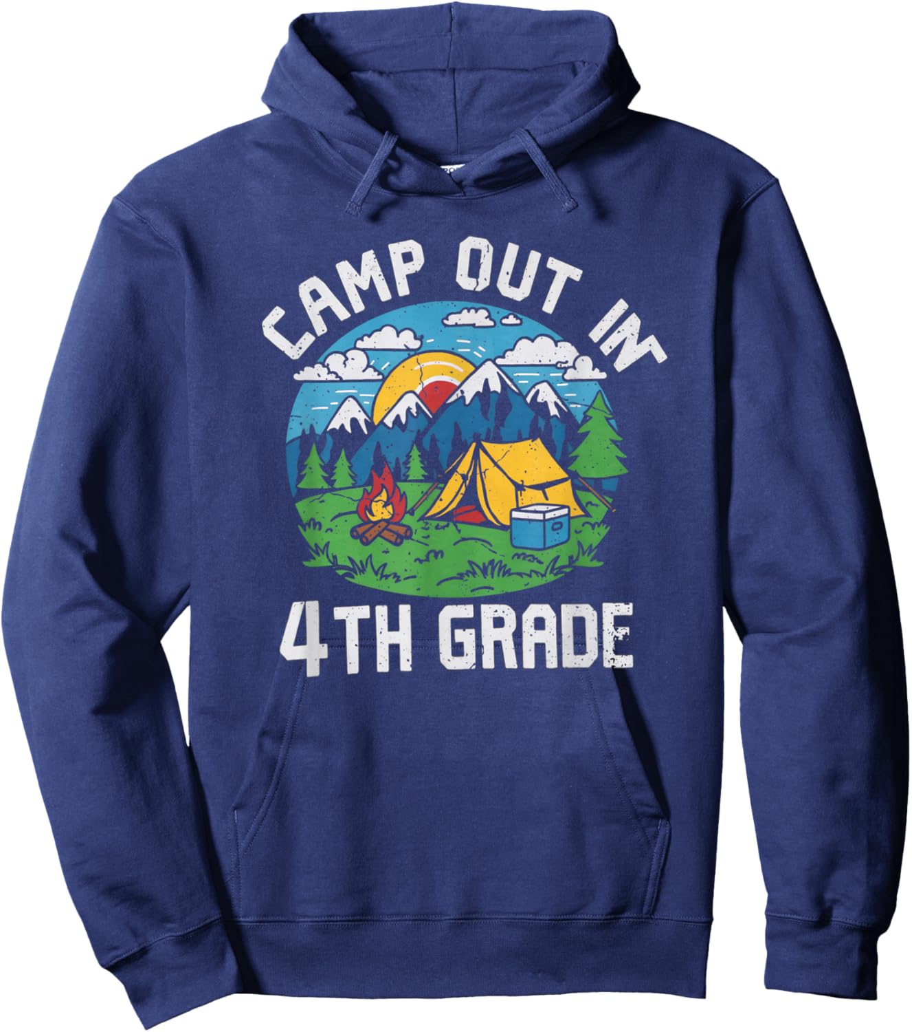 Camp out In 4th Grade Funny Camping Lovers Back to School Hoodie - Hoodie | Navy
