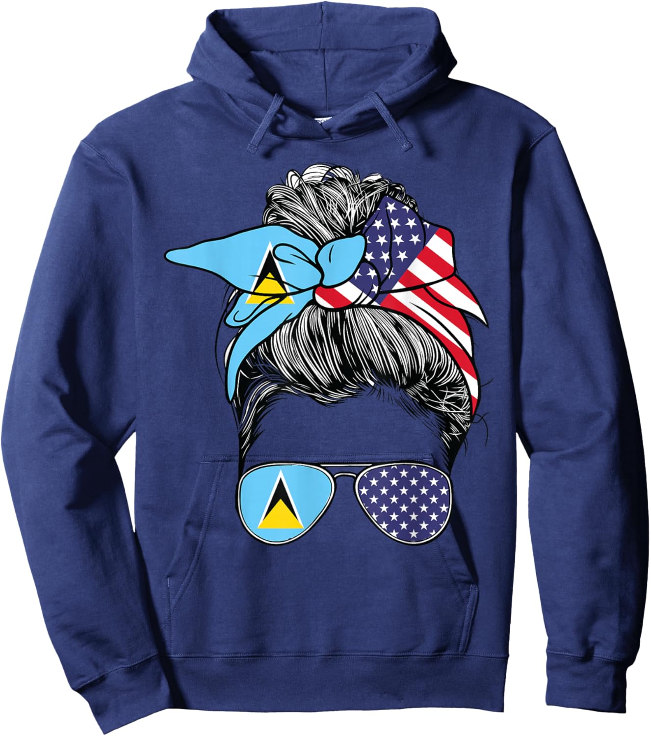 St Lucian Flag St Lucia Women American USA Heritage St Lucia Hoodie - Hoodie | Navy