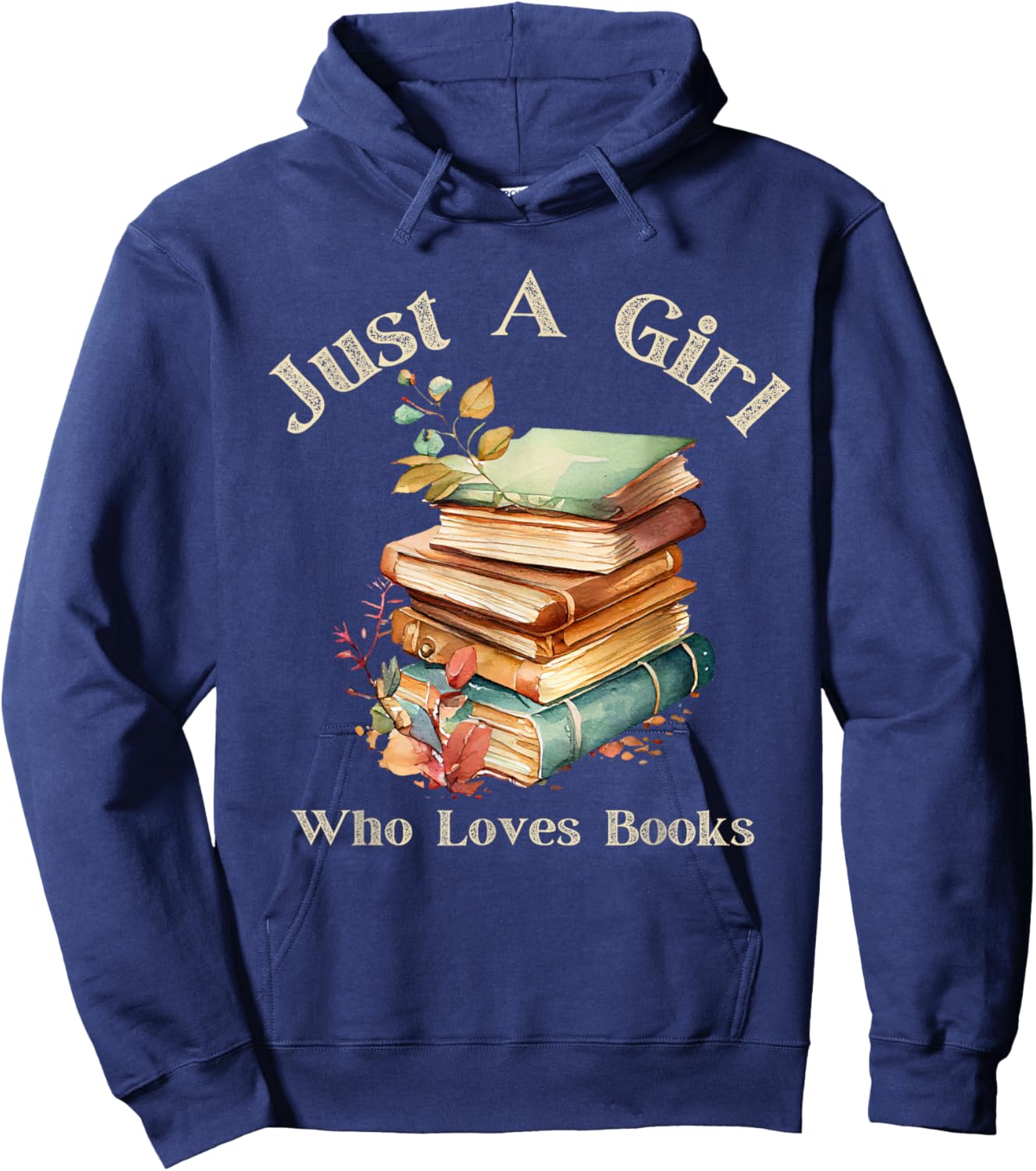 Retro Vintage Funny Quote Book Just a Girl Who Loves Books Hoodie - Hoodie | Navy