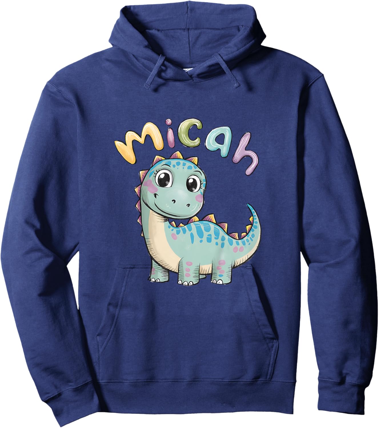 Kids Micah Dinosaur Adventure Personalized Kids Name Gift Hoodie - Hoodie | Navy
