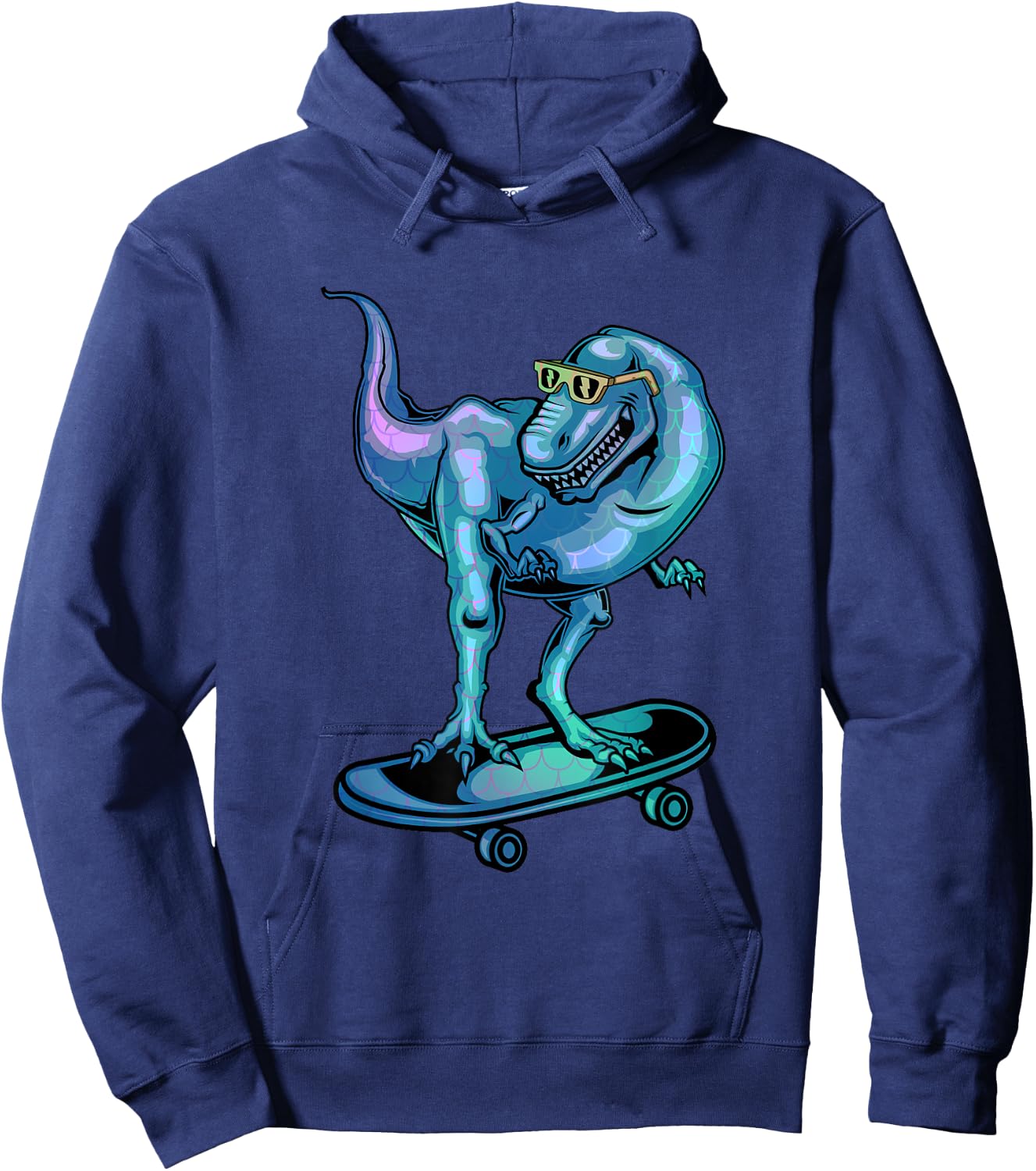 Dinosaur on Skateboard Skateboarding Dinosaur Gear Hoodie - Hoodie | Navy