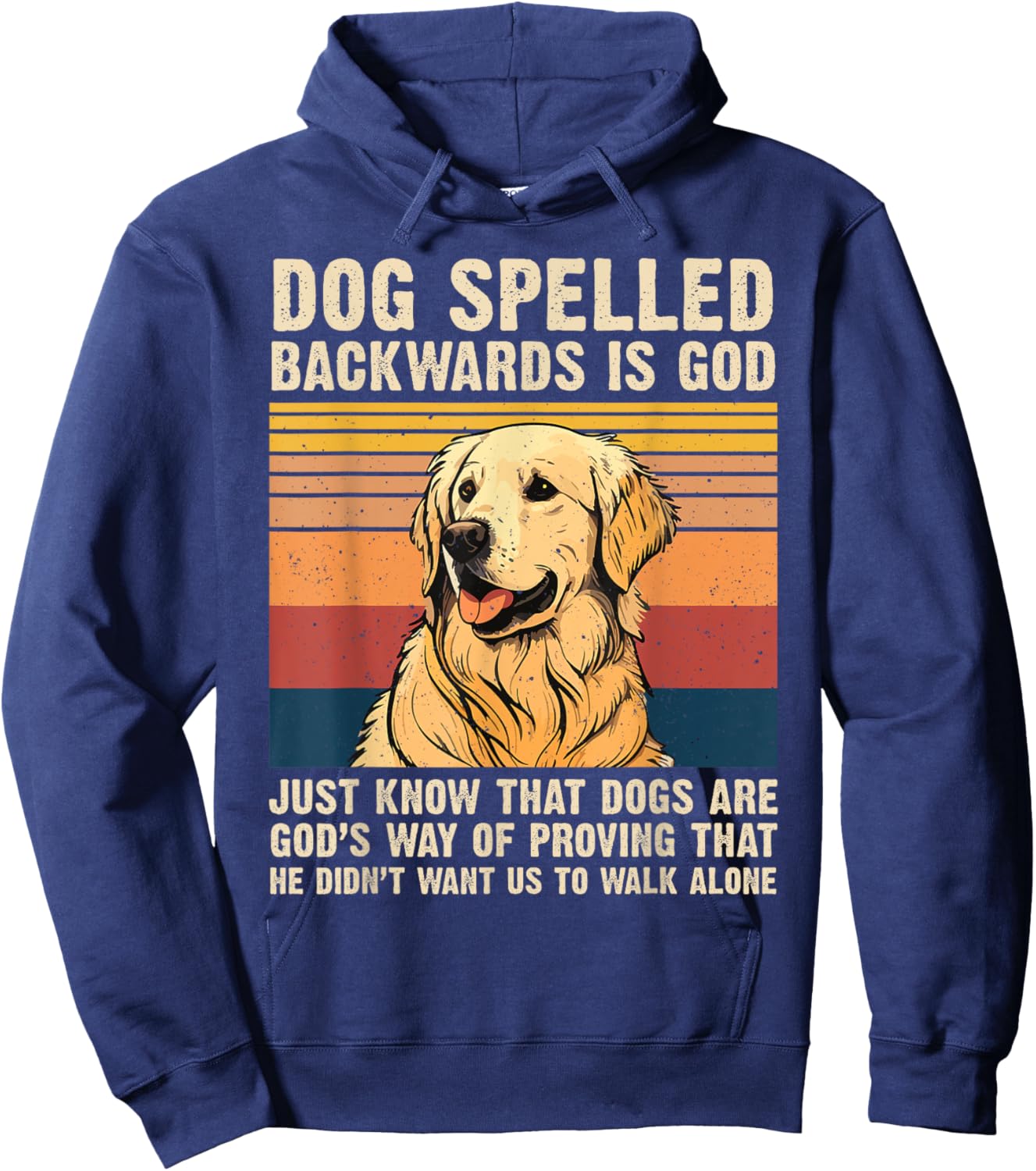 Dog Spelled Backwards Is God Golden Retriever Dog Vintage Hoodie - Hoodie | Navy