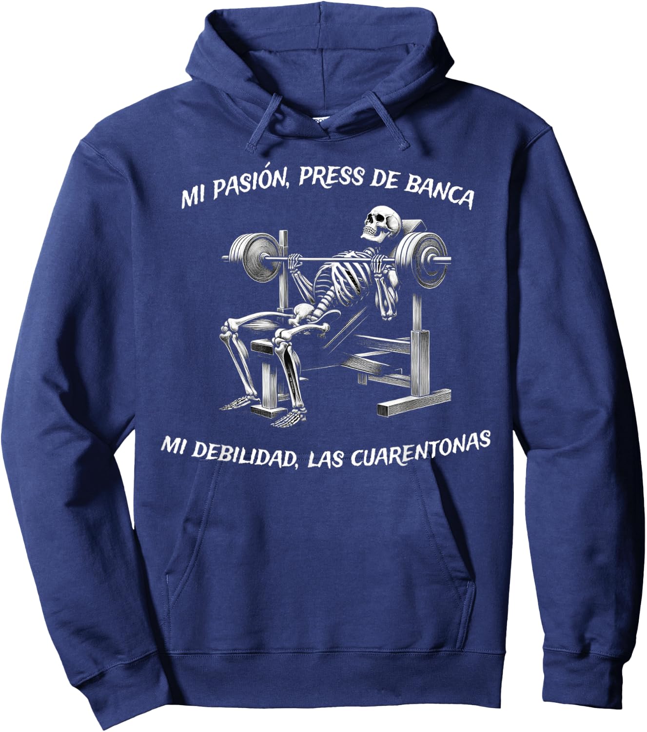 Calacas Chidas Gym | Mexican Sayings Funny Sarcasm Slang Hoodie - Hoodie | Navy