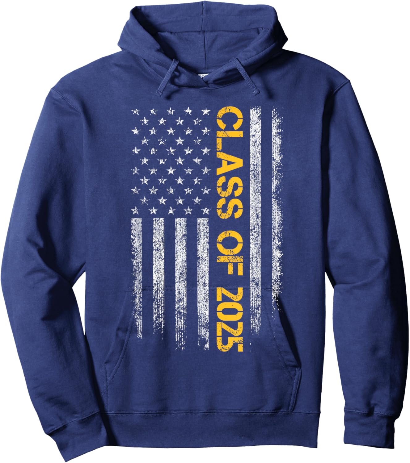 Senior Class Of 2025 Patriotic American Flag Graduation Hoodie - Hoodie | Navy