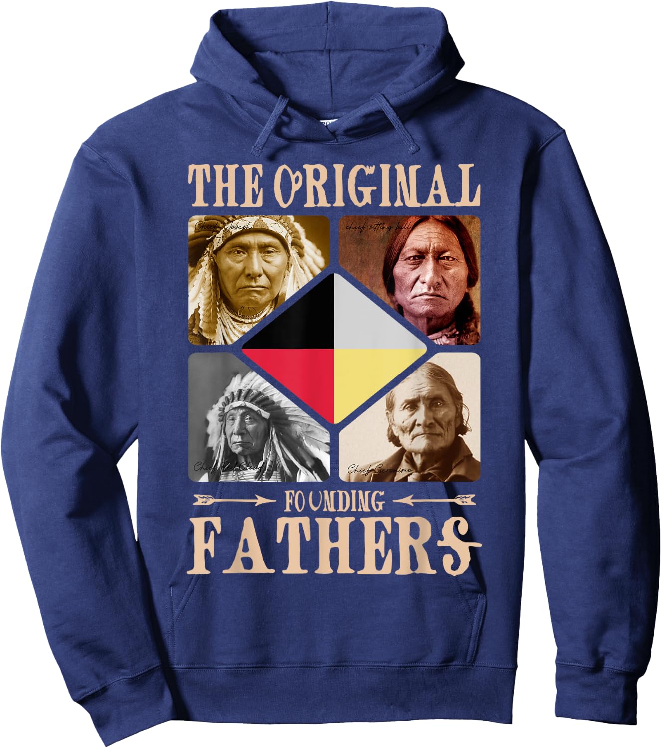 Original Founding Fathers Native American retro Tribe Pride Hoodie - Hoodie | Navy
