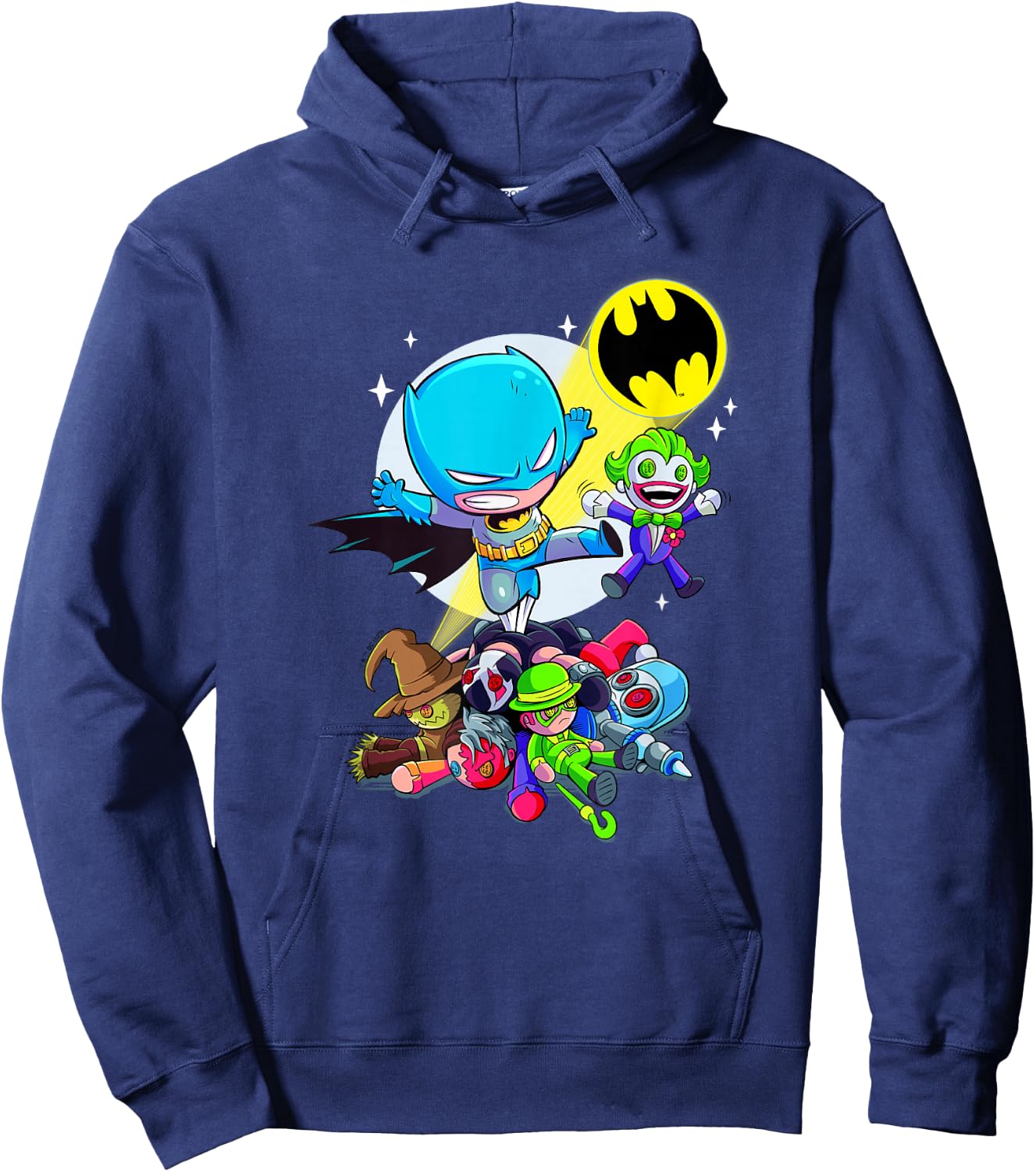 DC Super Friends Batman Defeats The Villains Hoodie - Hoodie | Navy