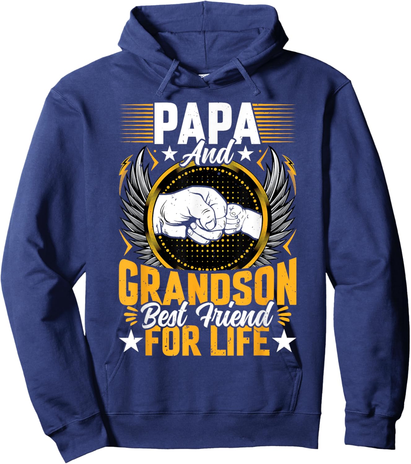 Papa and Grandson Best Friend for Life - Fathers Day Grandpa Hoodie - Hoodie | Navy