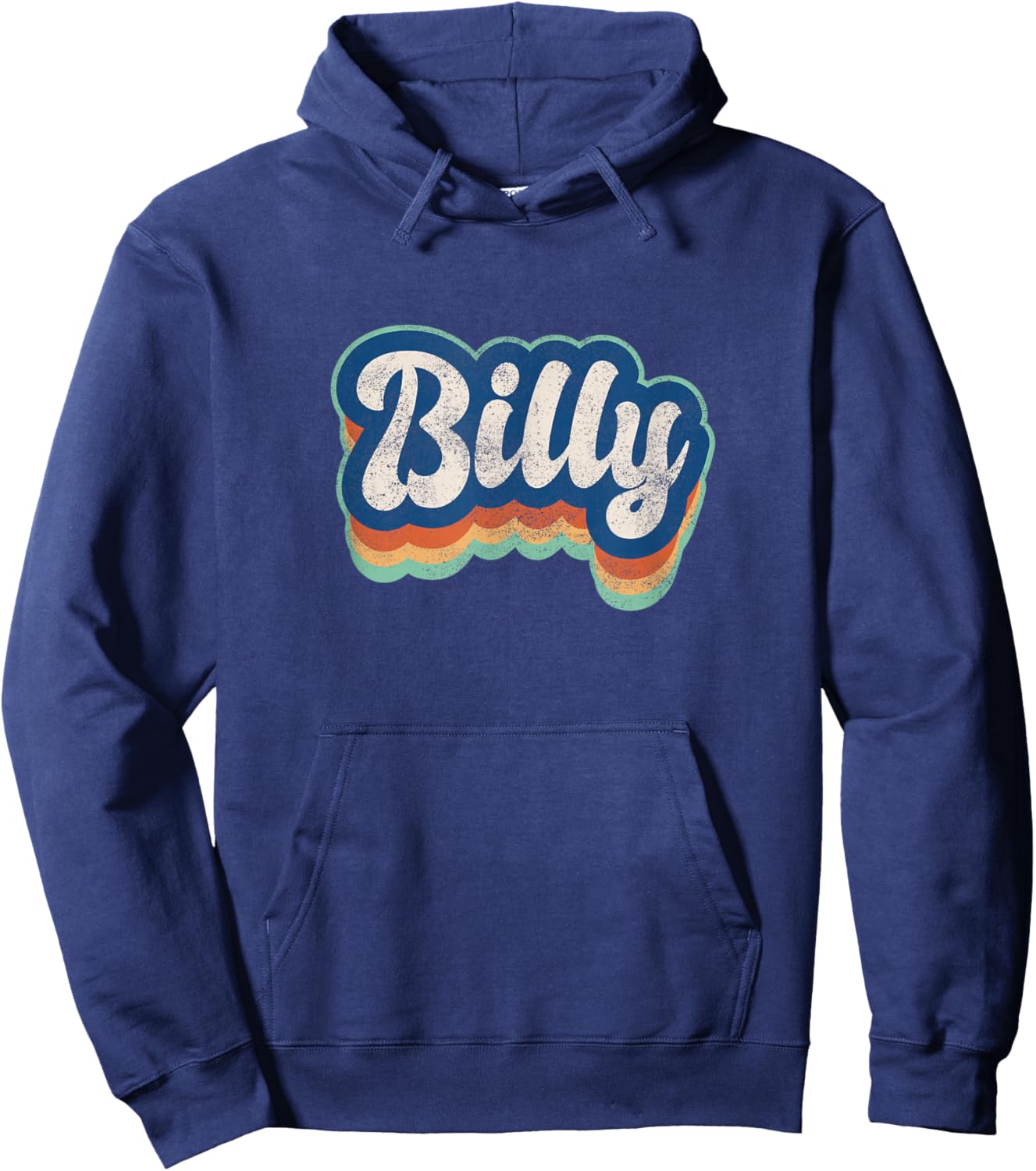 Billy First Name Boy Vintage Style 70s 80s Personalized Hoodie - Hoodie | Navy