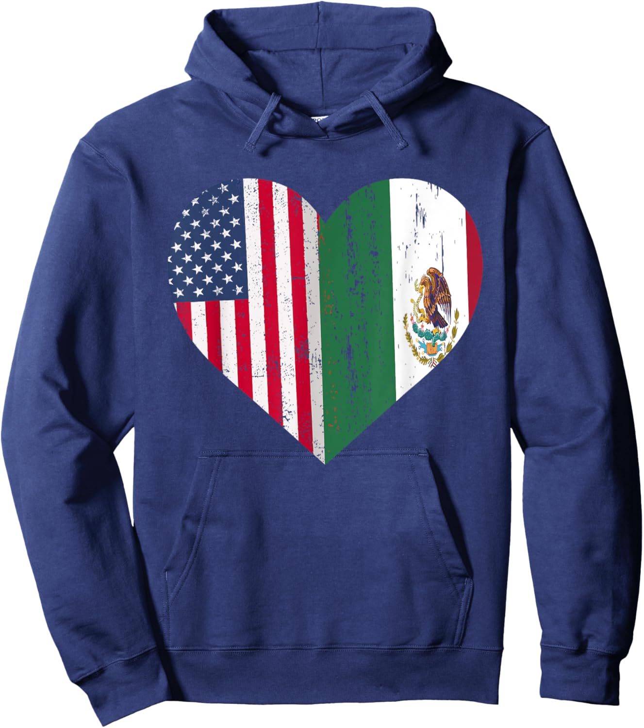 Mexico US Flag Patriot Mexican Flag American Flag Hoodie - Hoodie | Navy