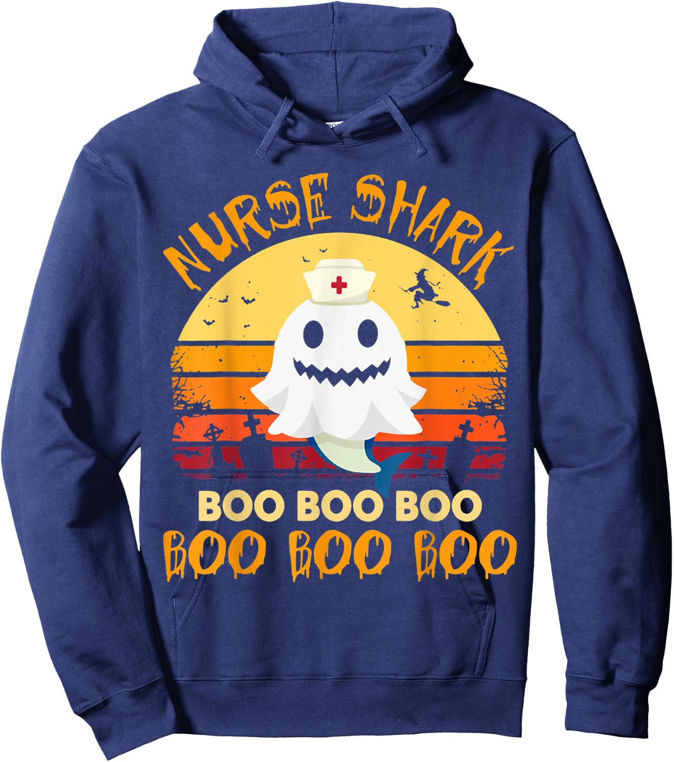 Nurse Shark Costume Boo Nurse Halloween Boo Boo Boo Shirt Hoodie - Hoodie | Navy