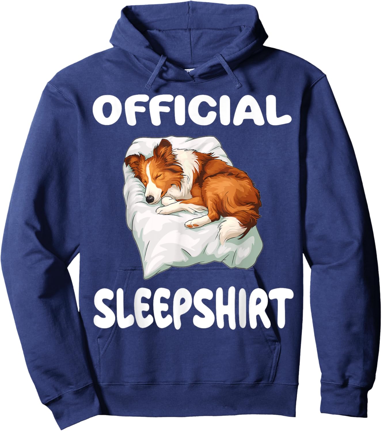 Collie Dog Official Sleepshirt Pajamas Nightgown Men Women Kids Hoodie - Hoodie | Navy