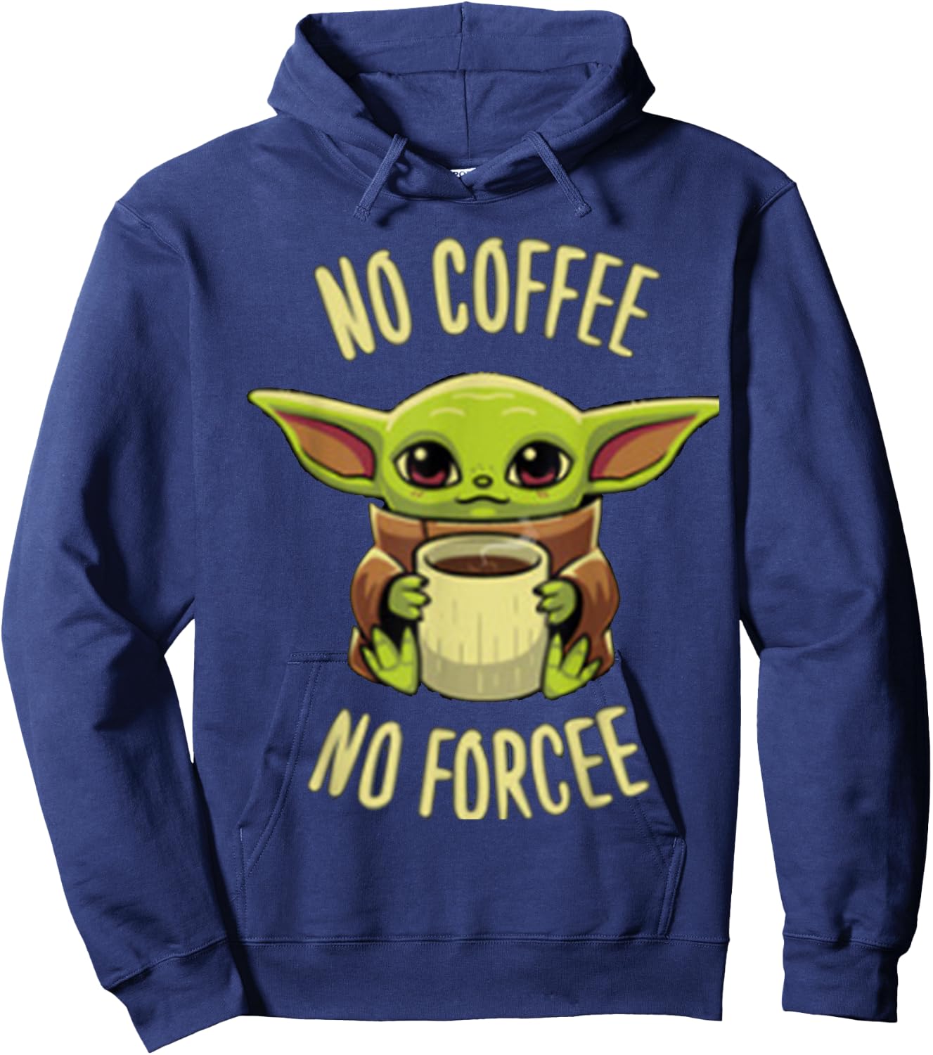 Baby yod-coffee cute , women and kid Hoodie - Hoodie | Navy
