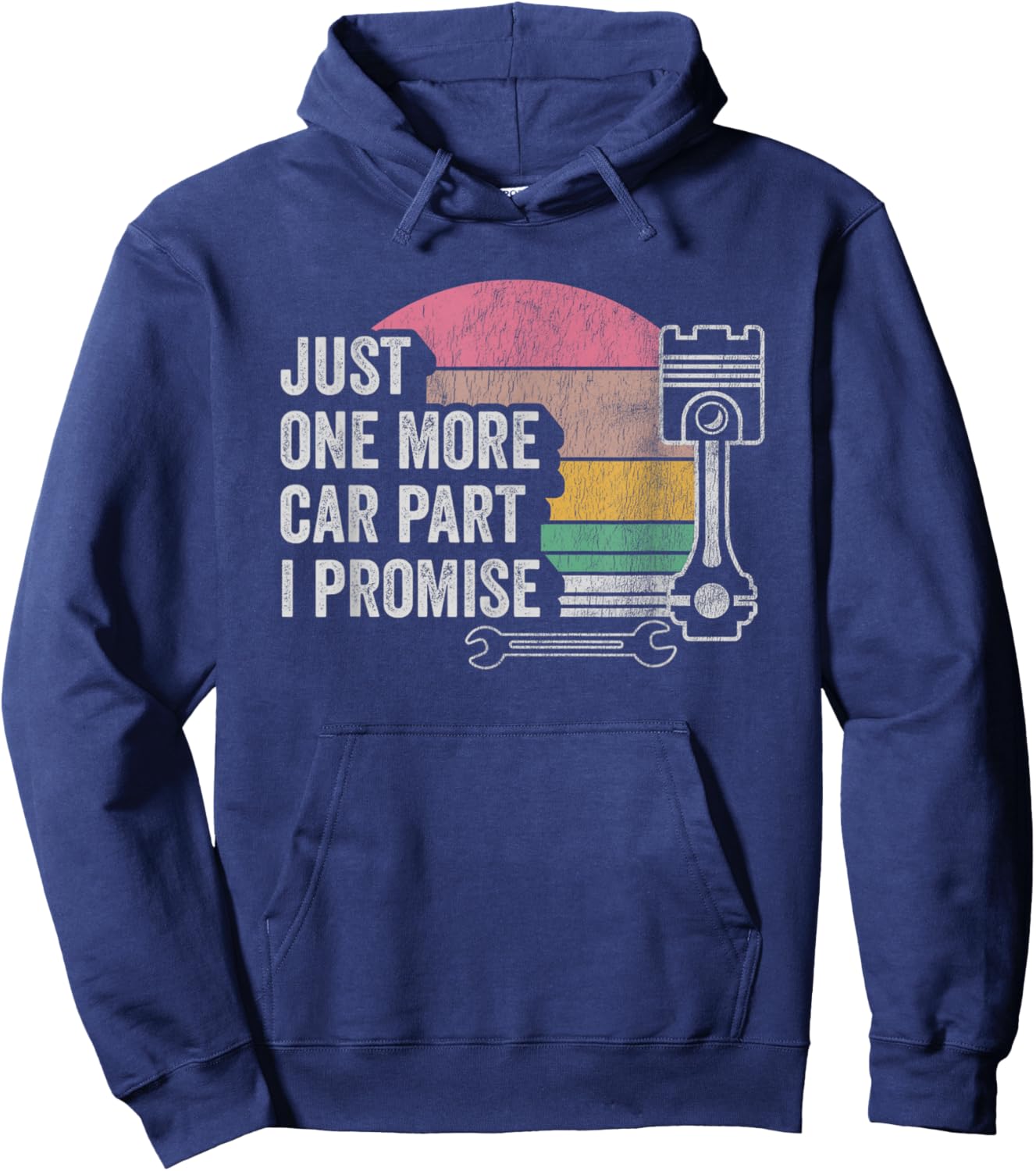 Just One More Car Part I Promise Vintage Automotive Hoodie - Hoodie | Navy