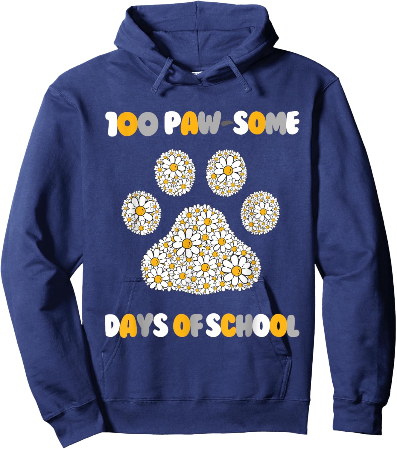 100 Paw-some Days of School Cat and dog 100th Day school Hoodie - Hoodie | Navy