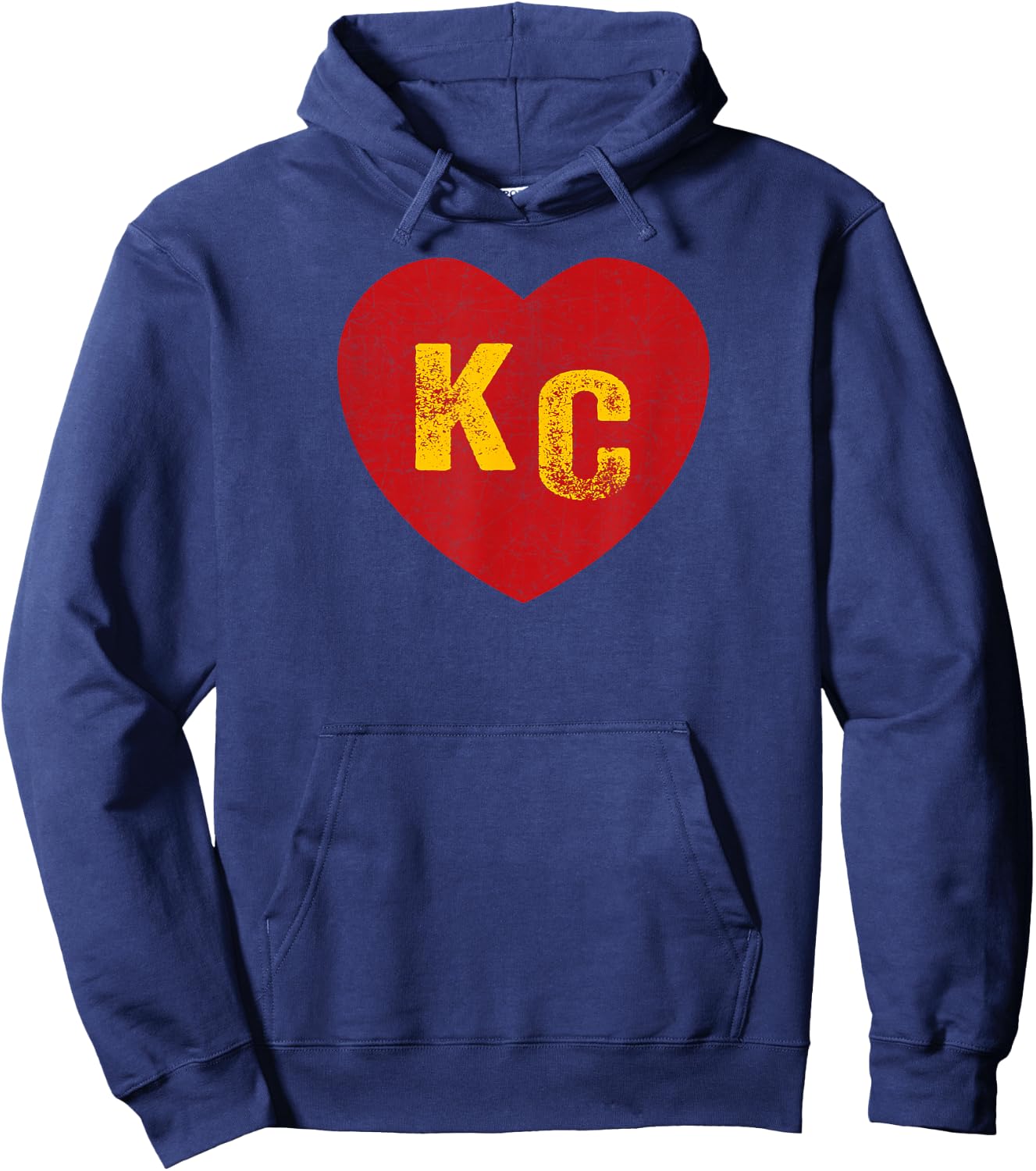 KC Red & Yellow Heart Kansas City Red/Yellow Heart kc red kc Hoodie - Hoodie | Navy