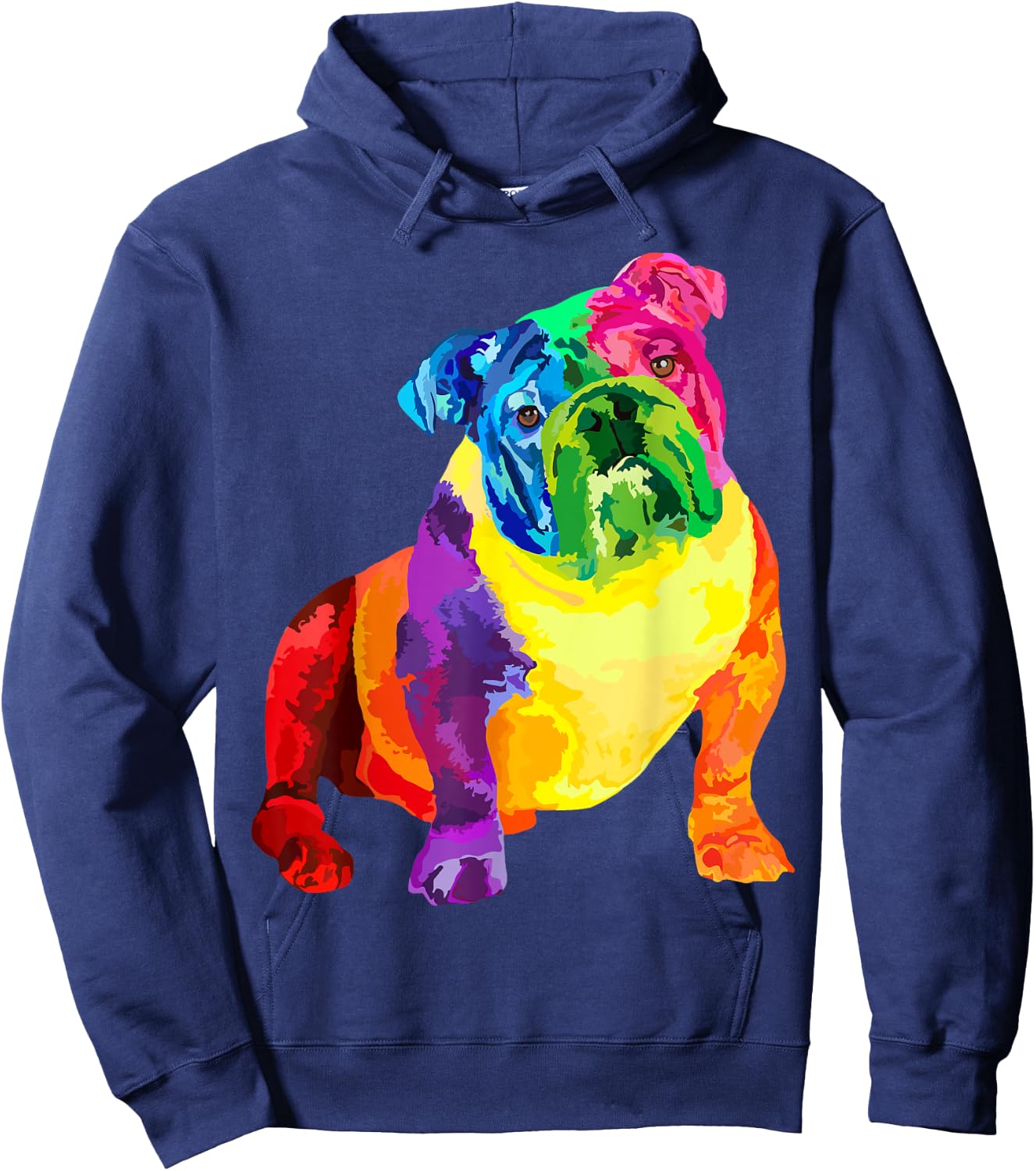 Dog Lover Gifts Colorful Cool English Bulldog Hoodie - Hoodie | Navy