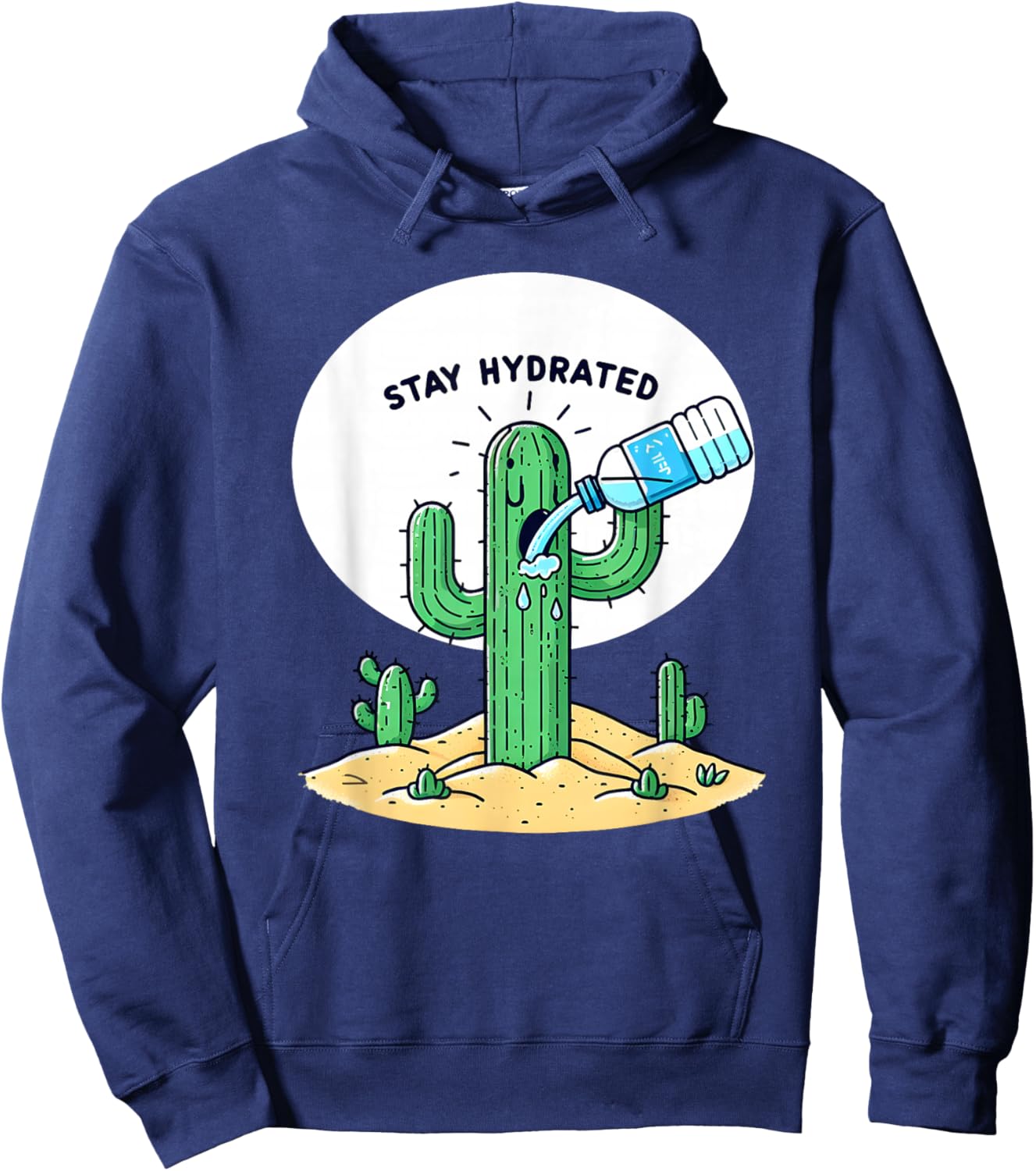 Funny Cactus Stay Hydrated Hoodie - Hoodie | Navy