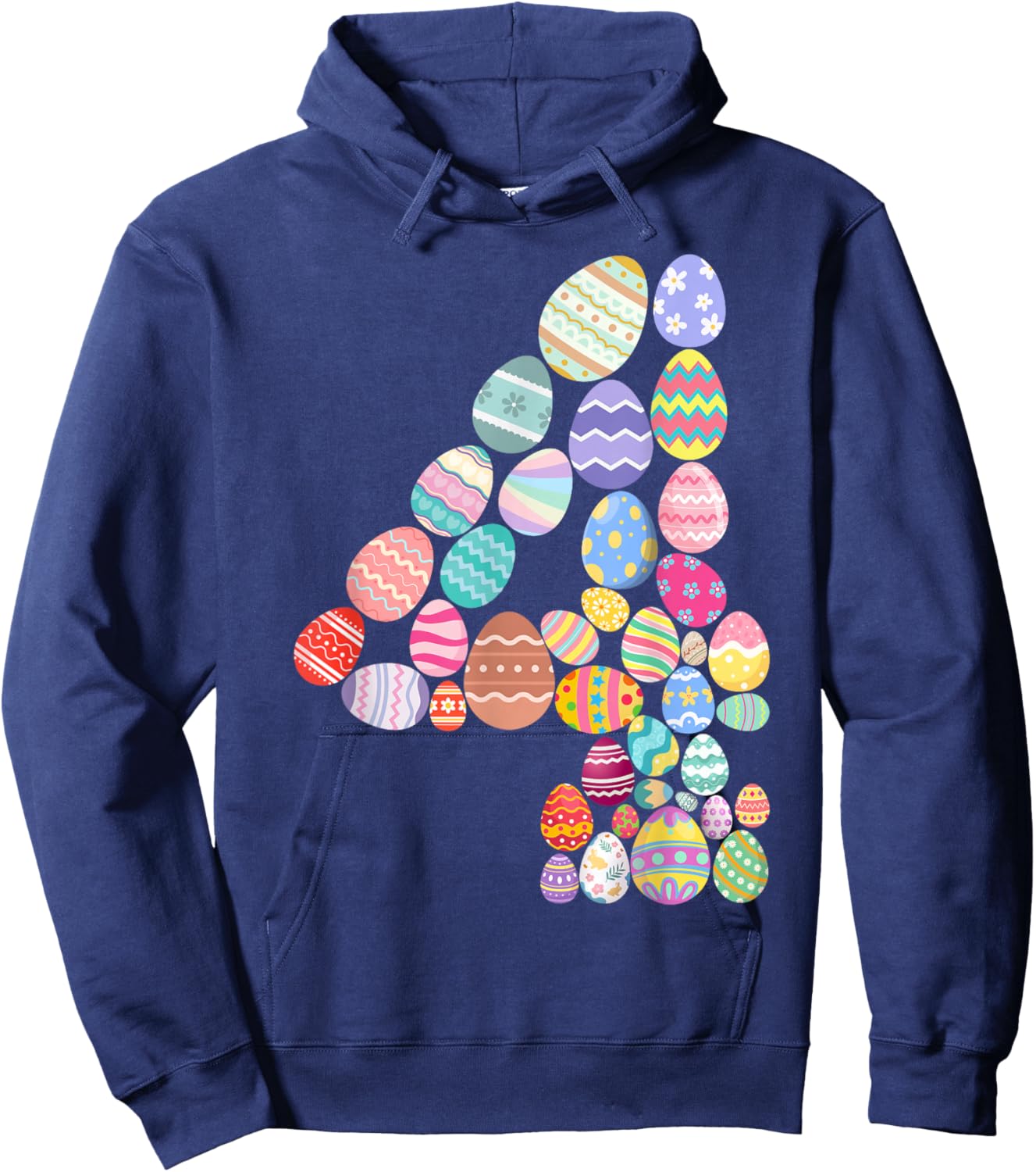 Number 4 Easter Eggs Themed 4th Birthday Boys Kid 4 Year Old Hoodie - Hoodie | Navy