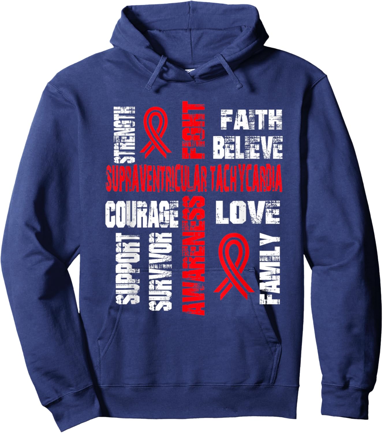 Support believe and fight SUPRAVENTRICULAR TACHYCARDIA Hoodie - Hoodie | Navy