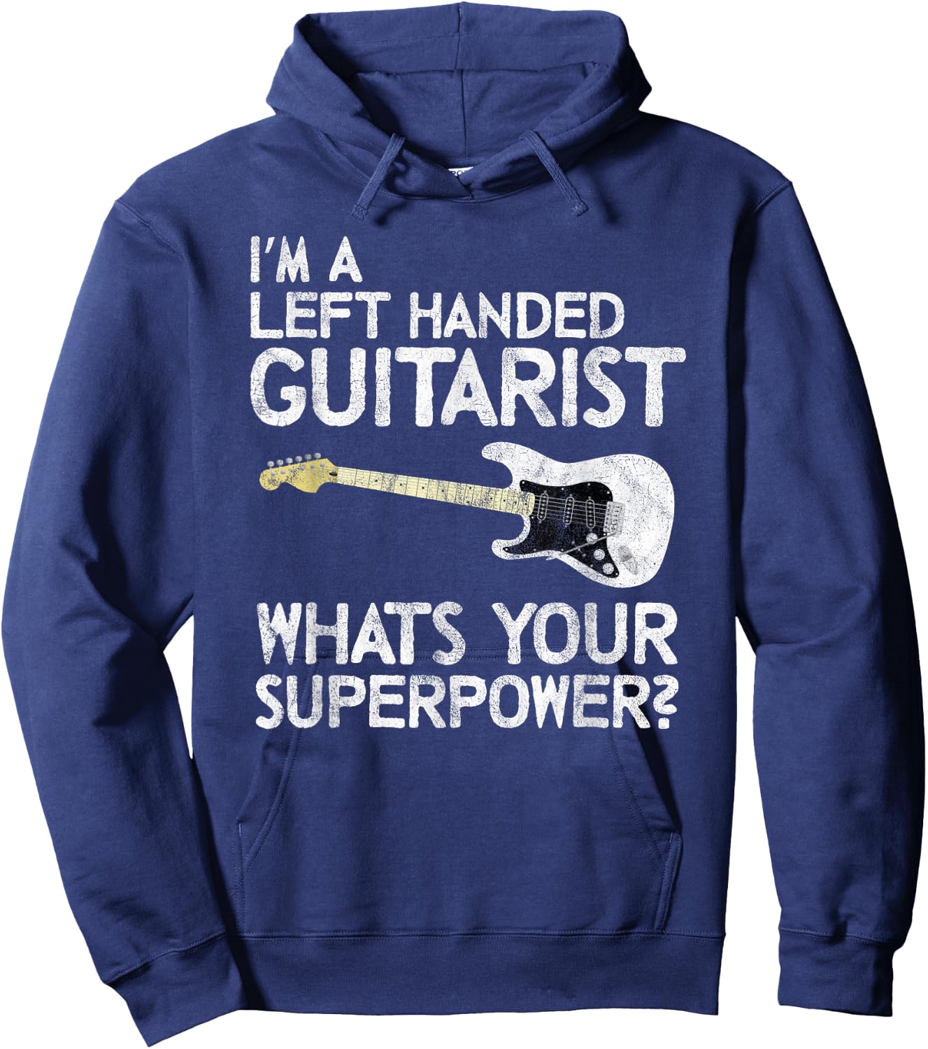 Left Handed Guitarist Lefty Guitar Player Shredder Rock Band Hoodie - Hoodie | Navy