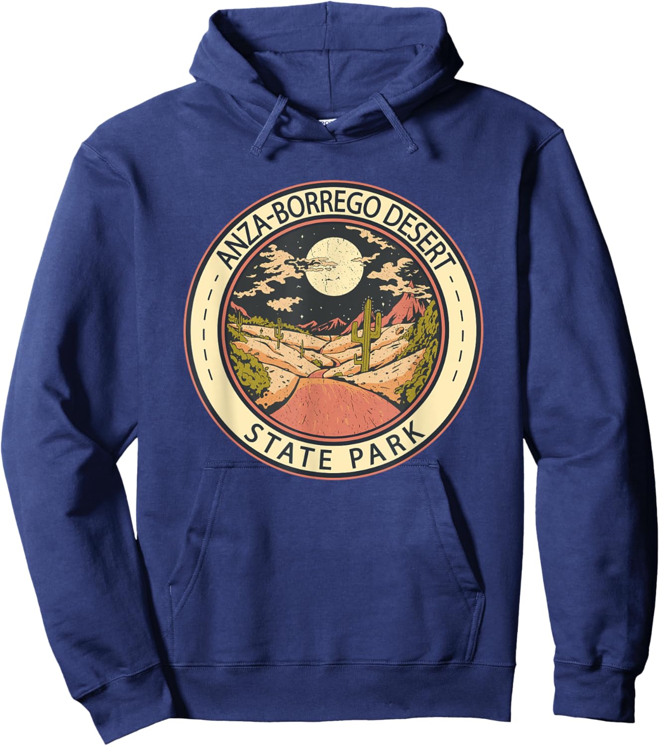 Anza-Borrego Desert State Park California Badge Vintage Hoodie - Hoodie | Navy