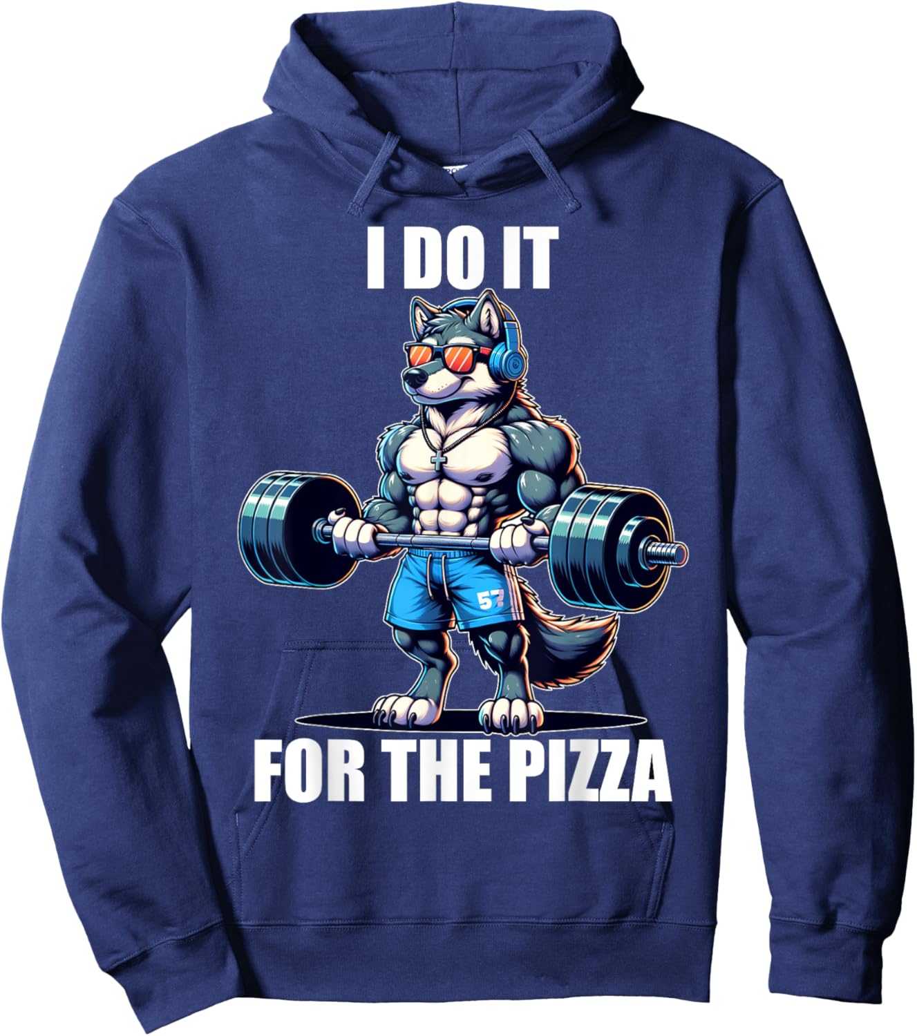 Wolf Funny Gym Weightlifting Bodybuilder Fitness Workout , Small, Black Hoodie - Hoodie | Navy