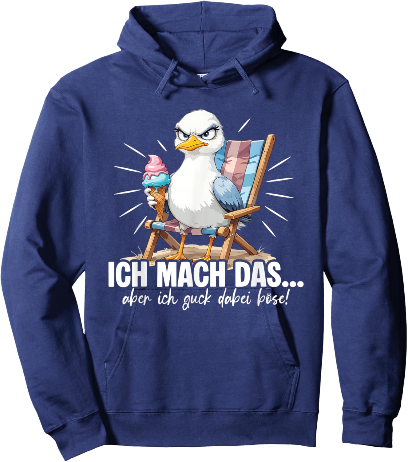 Ich Mach Das Aber Ich Guck Dabei Böse Lustig Möwe Spruch Hoodie - Hoodie | Navy