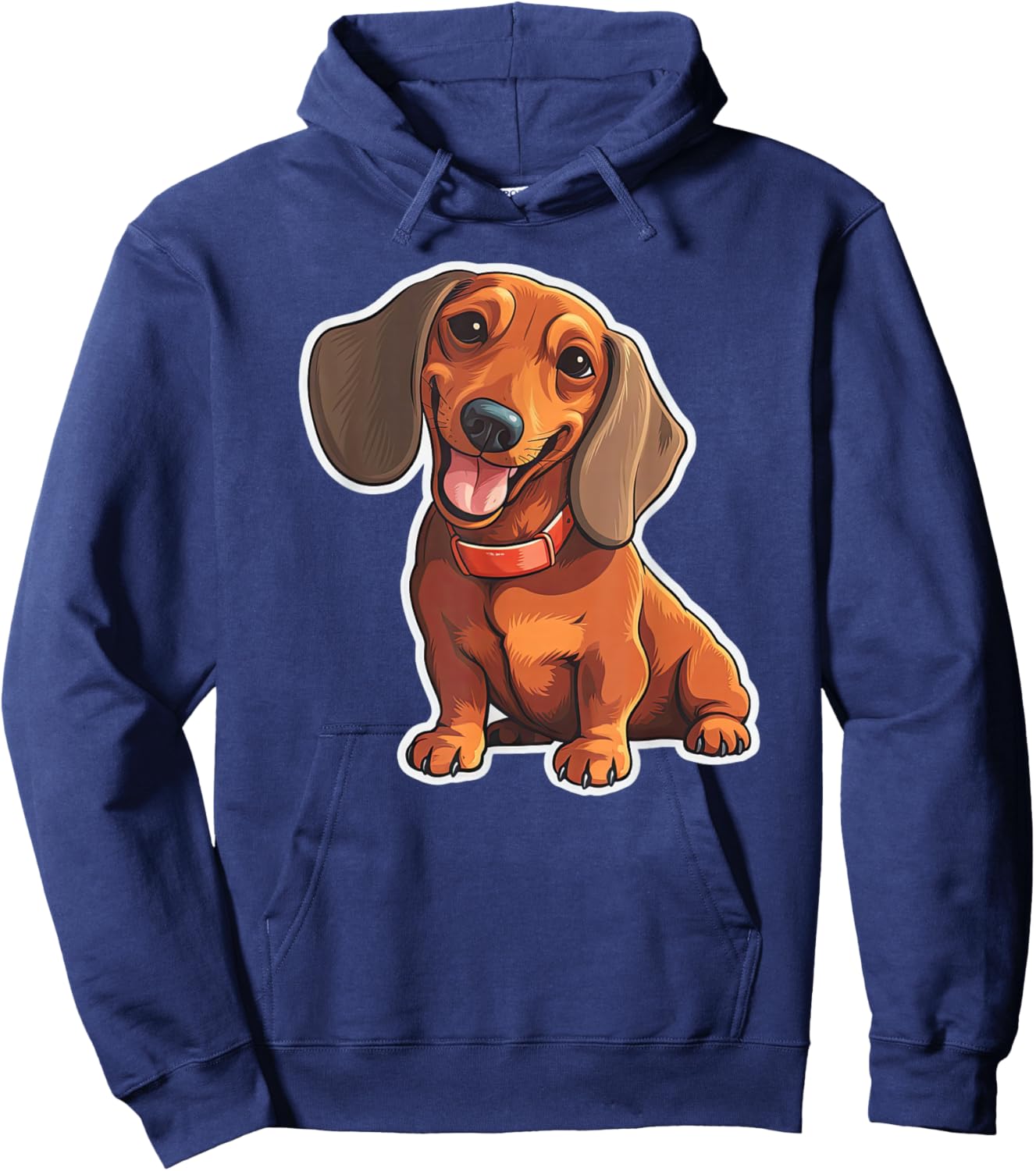 Cute dachshund dog illustration Dog puppy owner gift Hoodie - Hoodie | Navy